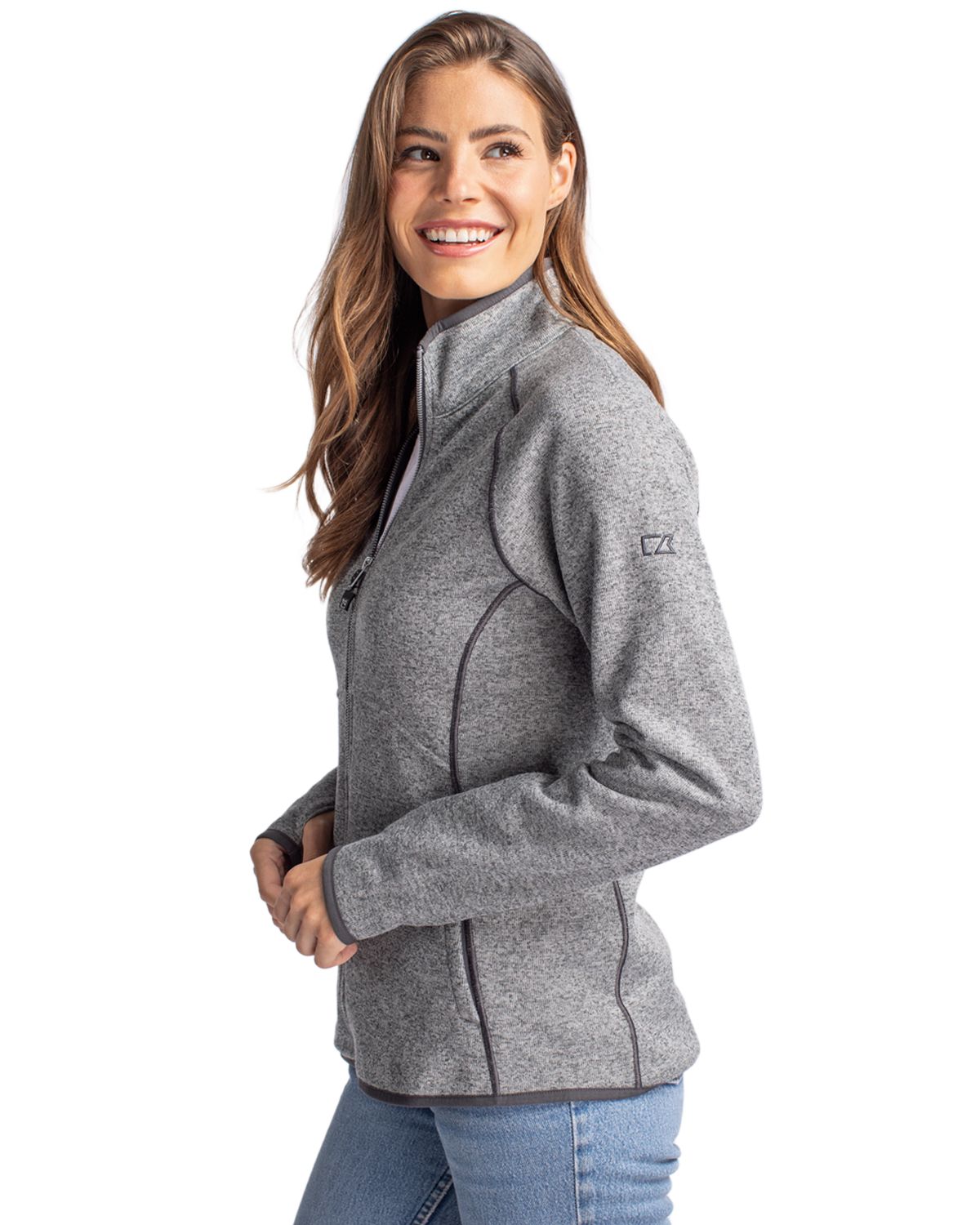 Cutter & Buck Mainsail Sweater-Knit Womens Full Zip Jacket 77