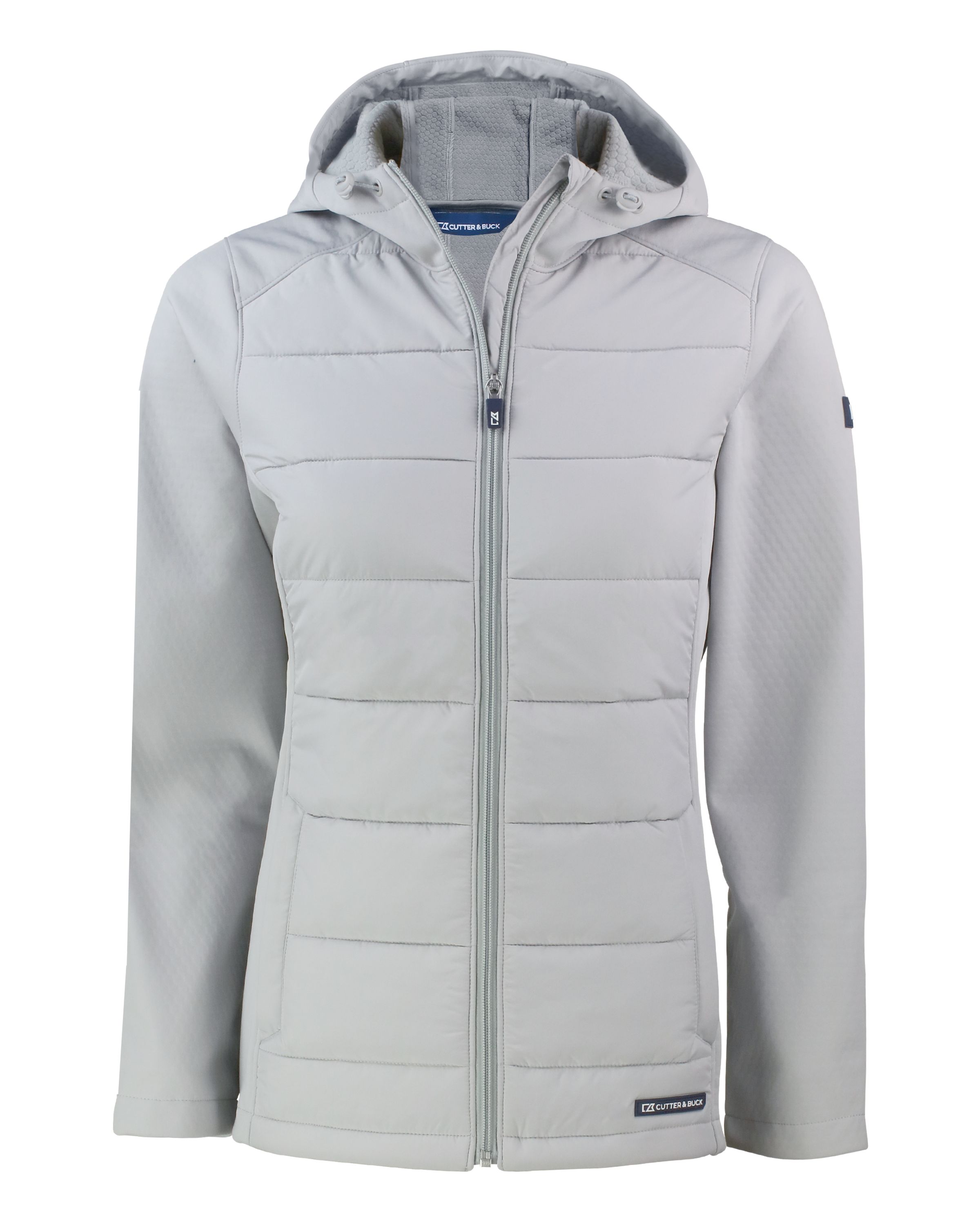 Cutter & Buck Evoke Recycled Honeycomb Fleece Womens Hybrid Full Zip Jacket 80