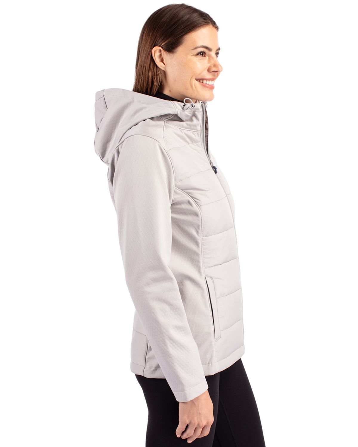 Cutter & Buck Evoke Recycled Honeycomb Fleece Womens Hybrid Full Zip Jacket 2
