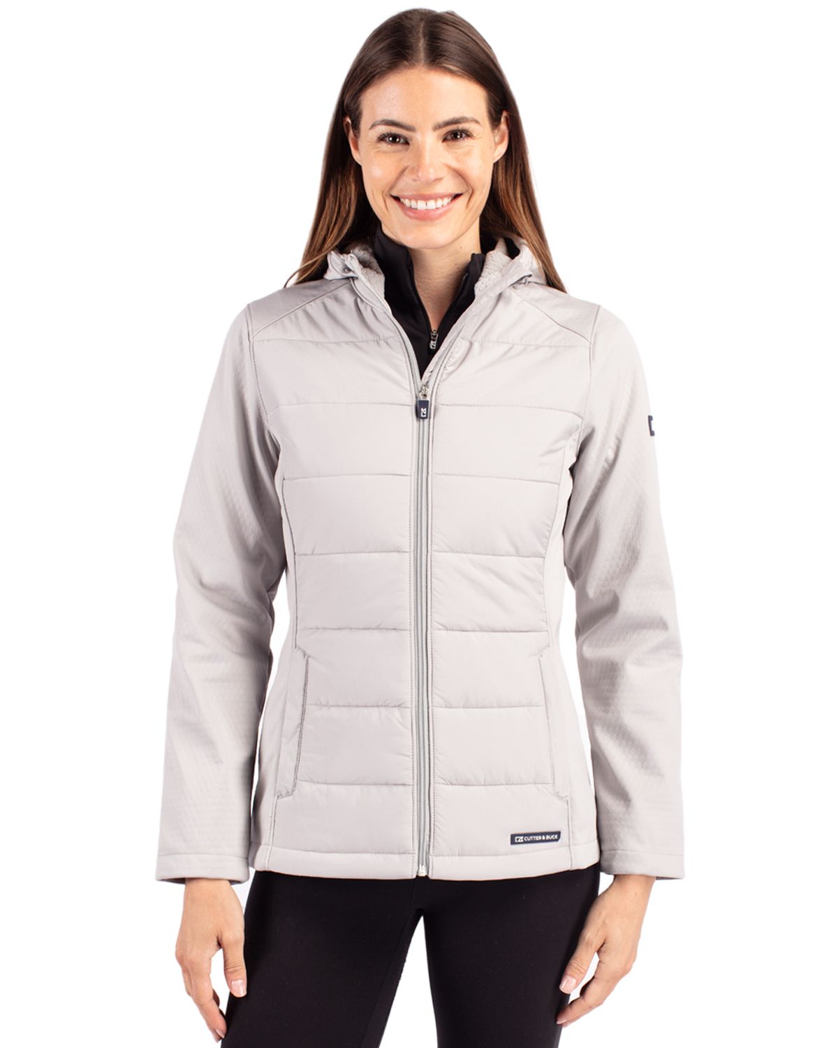 Cutter & Buck Evoke Recycled Honeycomb Fleece Womens Hybrid Full Zip Jacket 5