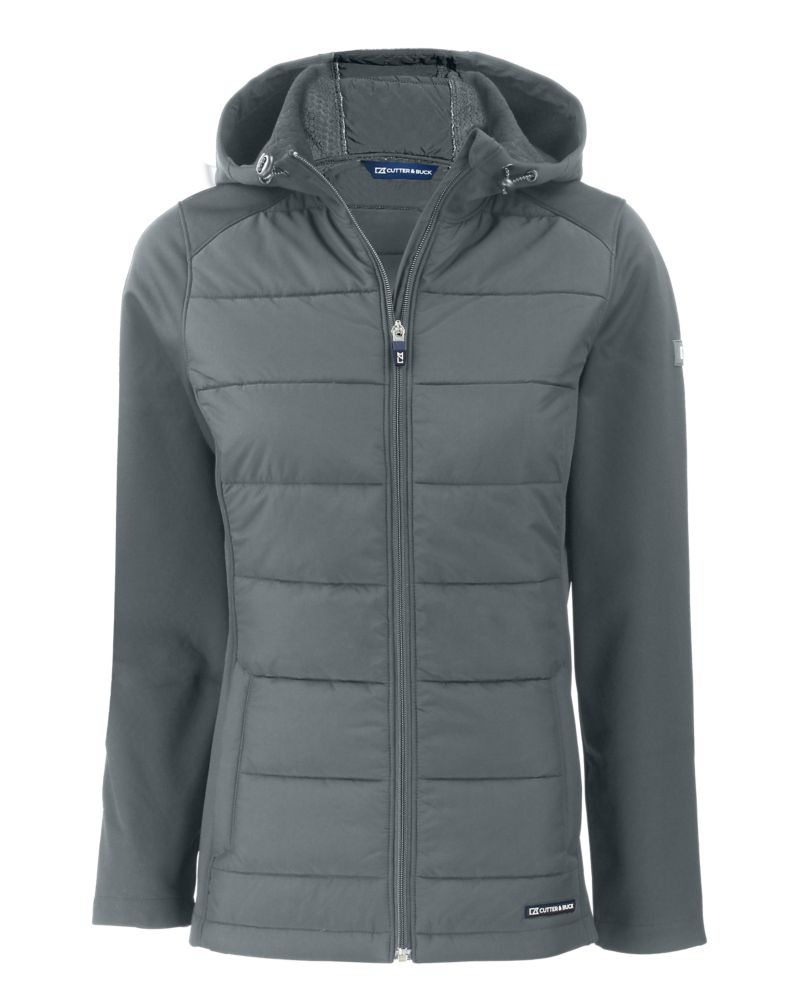 Cutter & Buck Evoke Recycled Honeycomb Fleece Womens Hybrid Full Zip Jacket 10