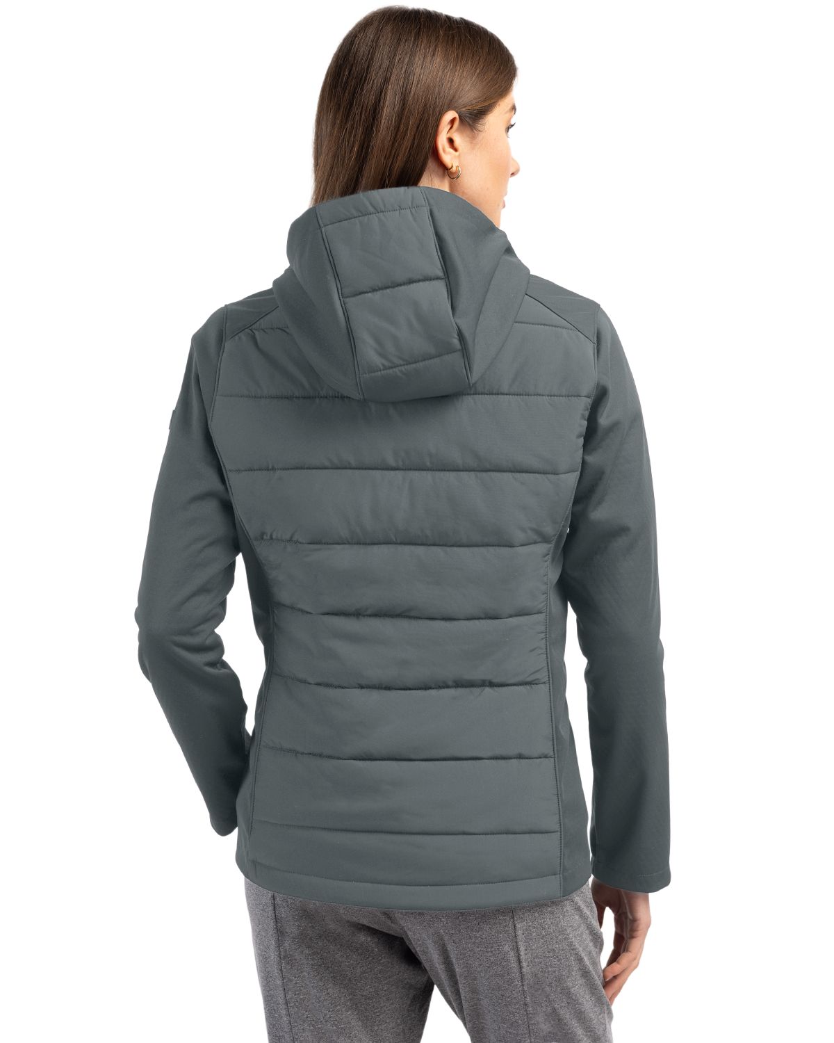 Cutter & Buck Evoke Recycled Honeycomb Fleece Womens Hybrid Full Zip Jacket 64