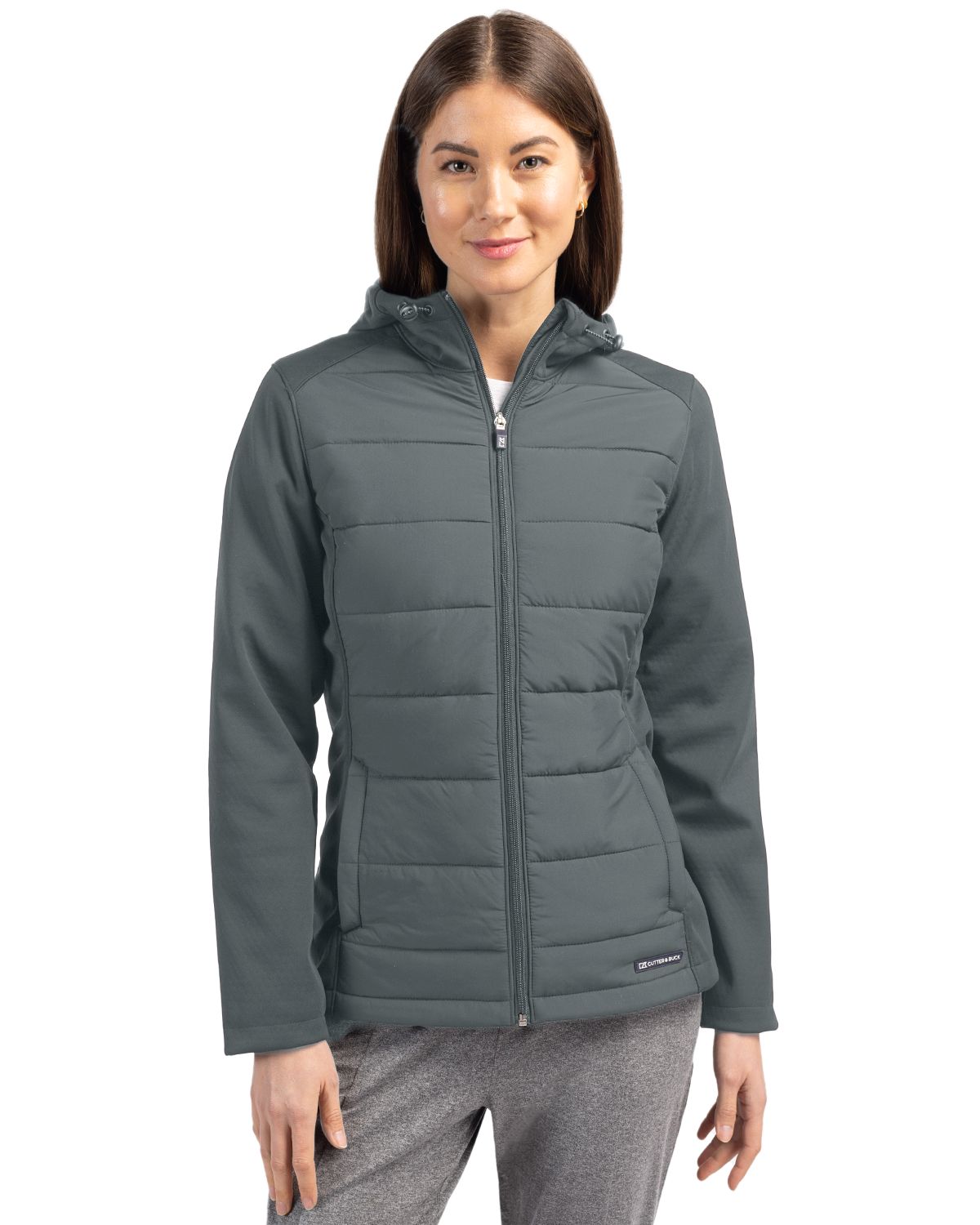 Cutter & Buck Evoke Recycled Honeycomb Fleece Womens Hybrid Full Zip Jacket 11