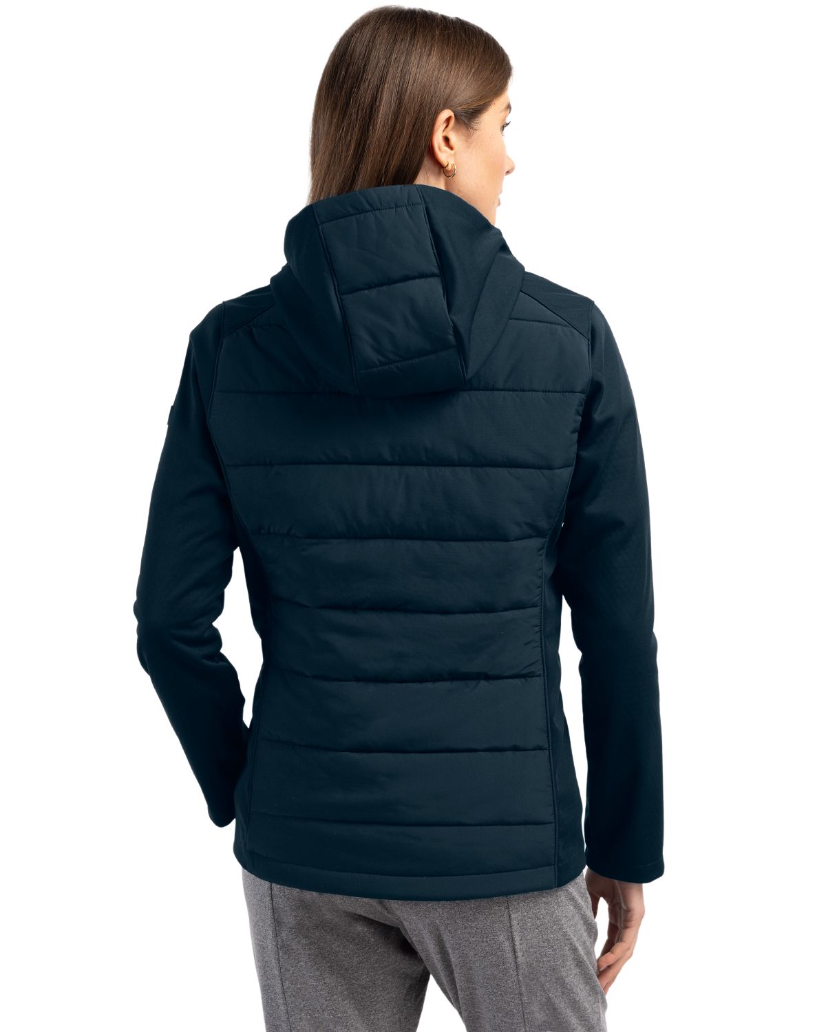 Cutter & Buck Evoke Recycled Honeycomb Fleece Womens Hybrid Full Zip Jacket 12