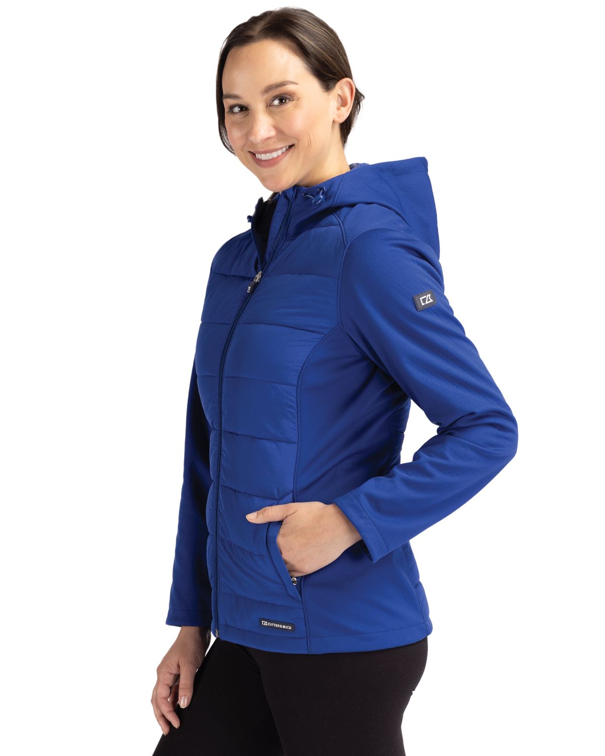 Cutter & Buck Evoke Recycled Honeycomb Fleece Womens Hybrid Full Zip Jacket 78