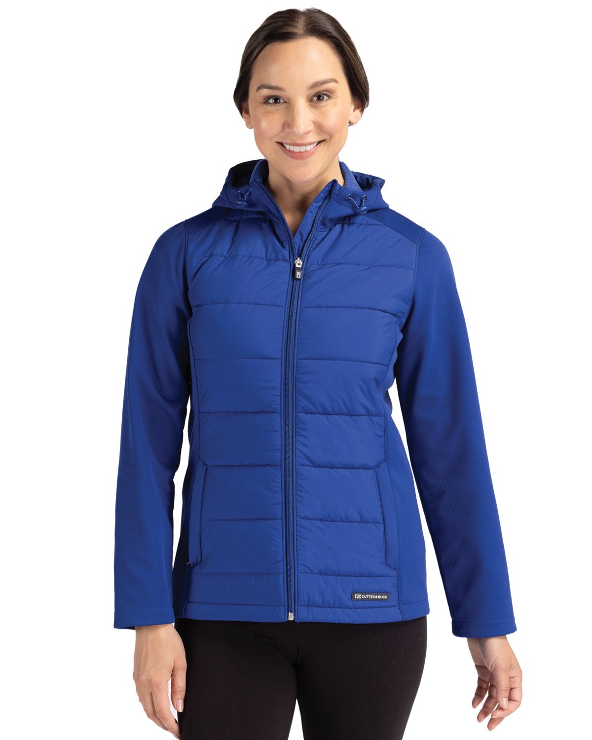 Cutter & Buck Evoke Recycled Honeycomb Fleece Womens Hybrid Full Zip Jacket 65