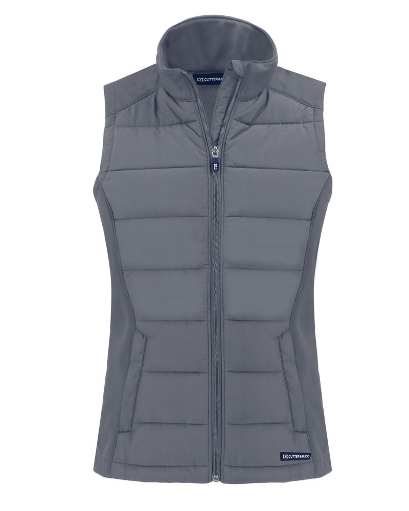Cutter & Buck Evoke Recycled Honeycomb Fleece Womens Hybrid Full Zip Vest 18