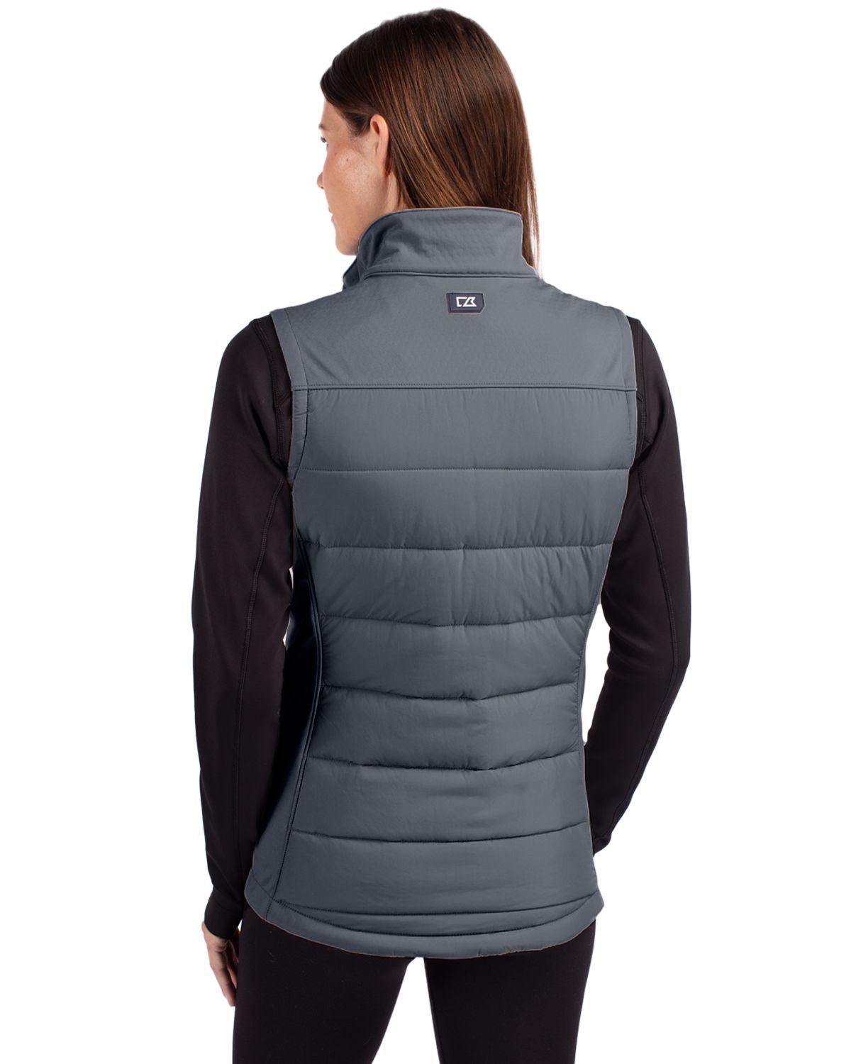Cutter & Buck Evoke Recycled Honeycomb Fleece Womens Hybrid Full Zip Vest 80