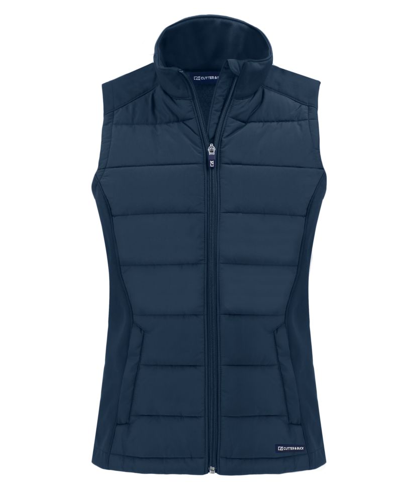 Cutter & Buck Evoke Recycled Honeycomb Fleece Womens Hybrid Full Zip Vest 21