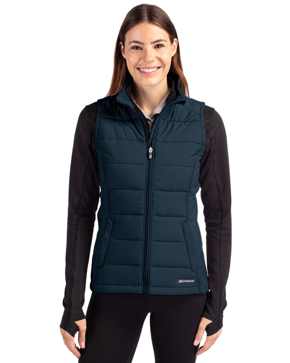 Cutter & Buck Evoke Recycled Honeycomb Fleece Womens Hybrid Full Zip Vest 84