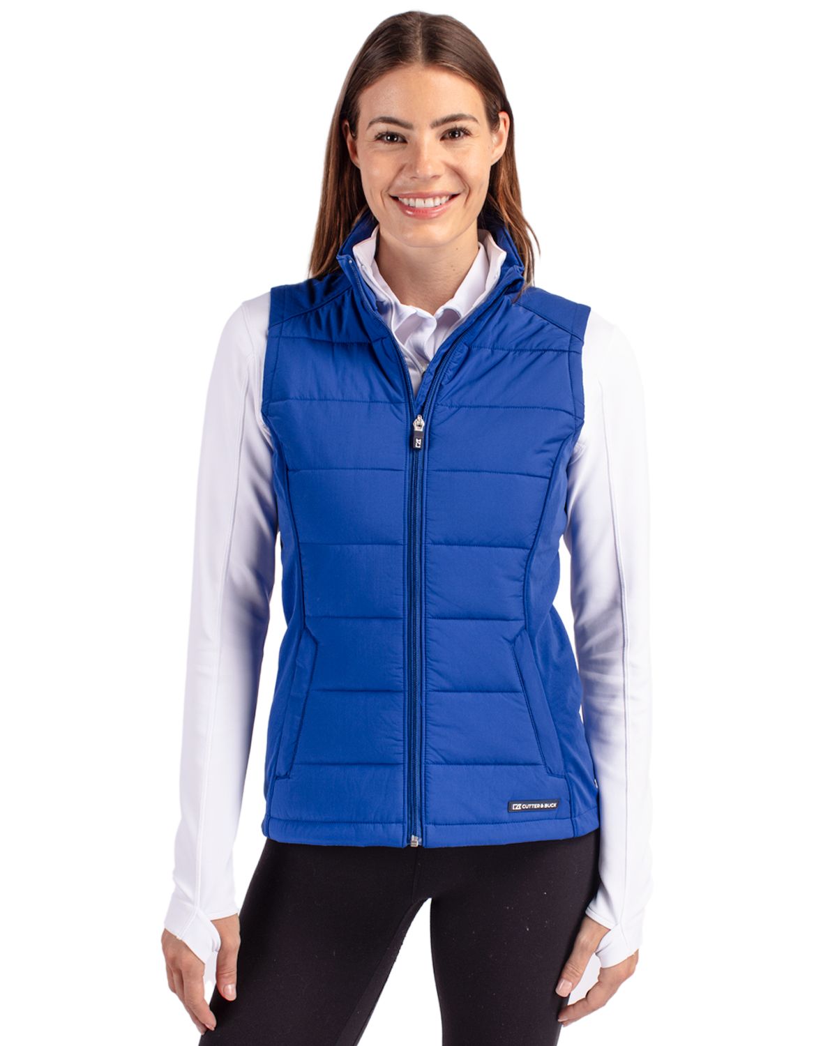 Cutter & Buck Evoke Recycled Honeycomb Fleece Womens Hybrid Full Zip Vest 8