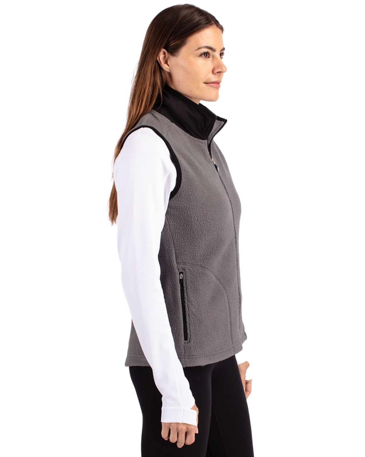 Cutter & Buck Cascade Epic Comfort Recycled Sherpa Fleece Womens Full Zip Vest 19