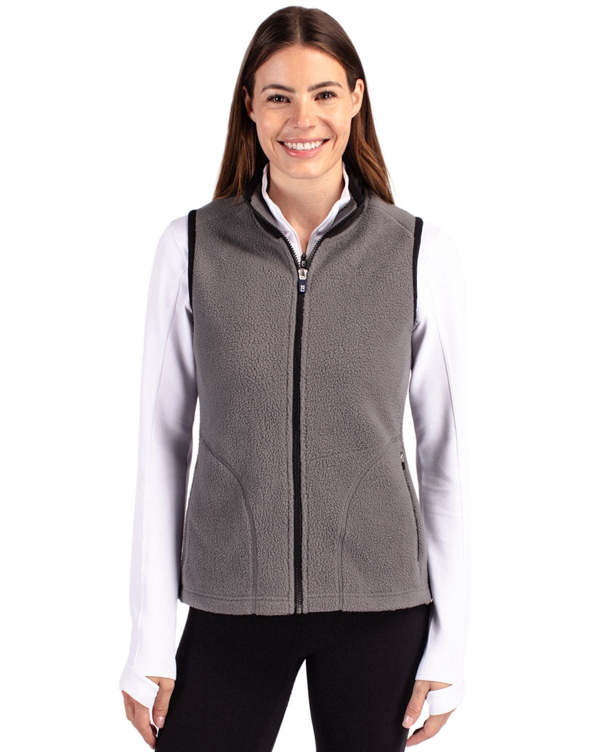 Cutter & Buck Cascade Epic Comfort Recycled Sherpa Fleece Womens Full Zip Vest 17