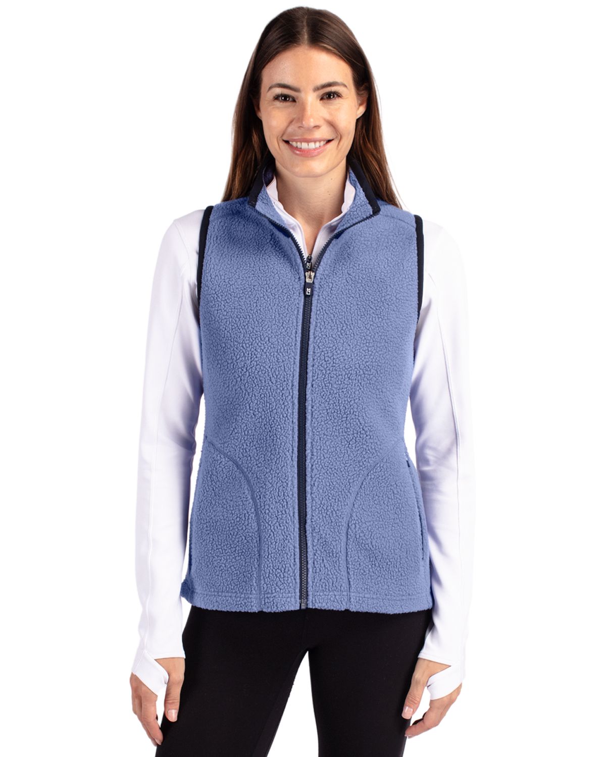 Cutter & Buck Cascade Epic Comfort Recycled Sherpa Fleece Womens Full Zip Vest 3