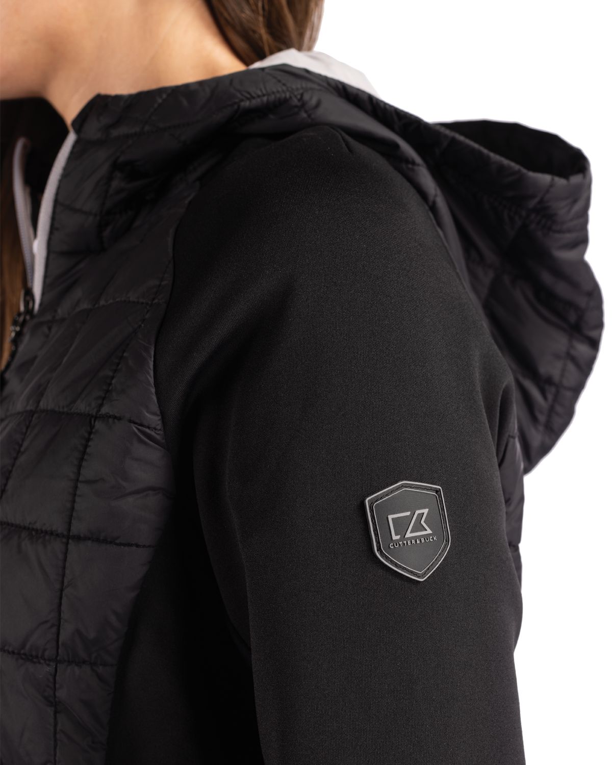 Cutter & Buck Rainier Recycled Insulated Hybrid Puffer Womens Full Zip Jacket 50