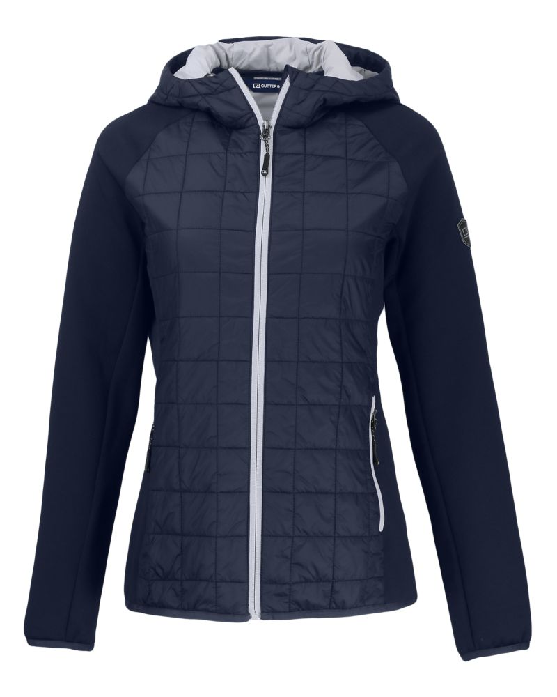 Cutter & Buck Rainier Recycled Insulated Hybrid Puffer Womens Full Zip Jacket 34