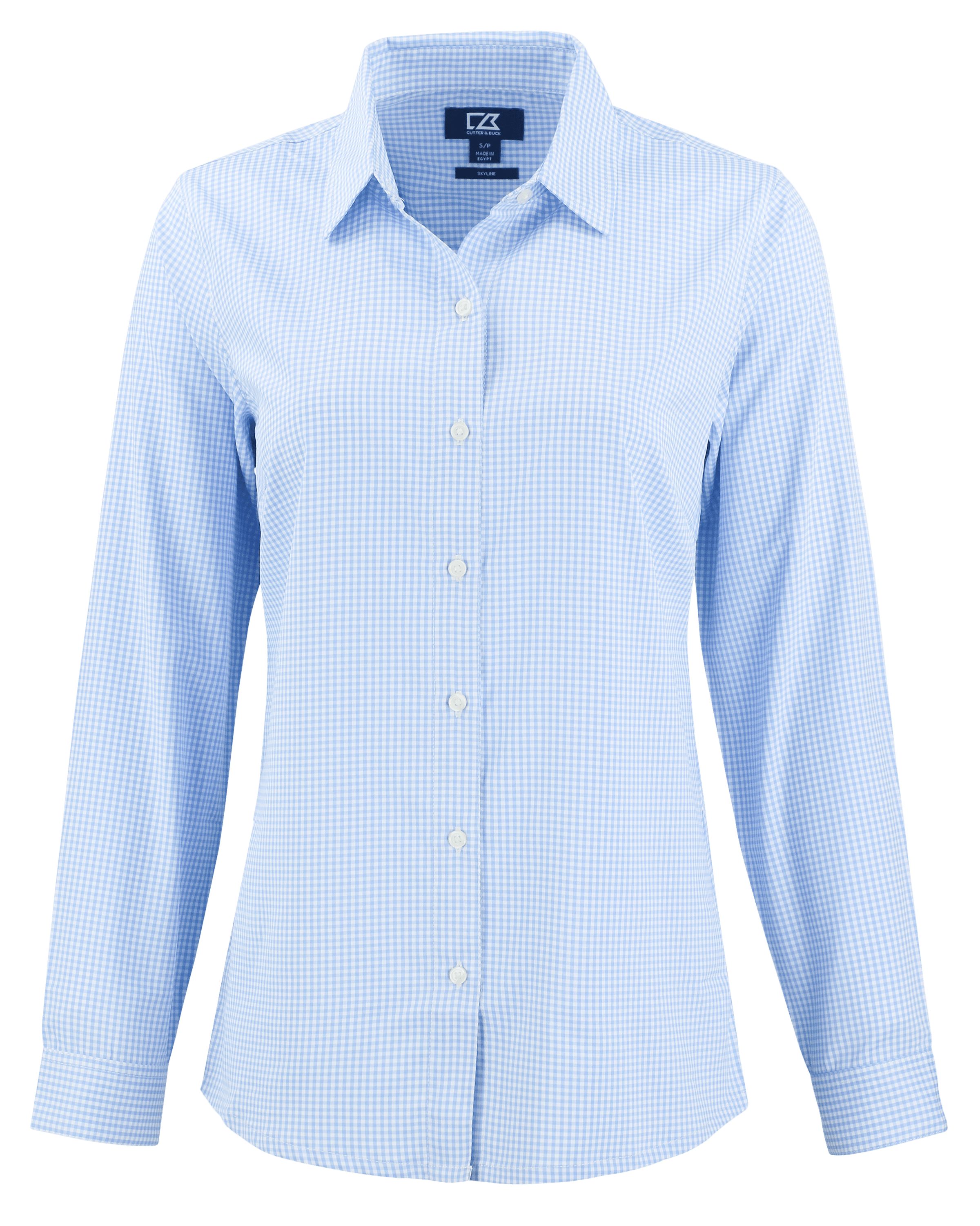 CB Skyline Epic Confidence Recycled Gingham Womens Long Sleeve Dress Shirt-Cutter &#38; Buck