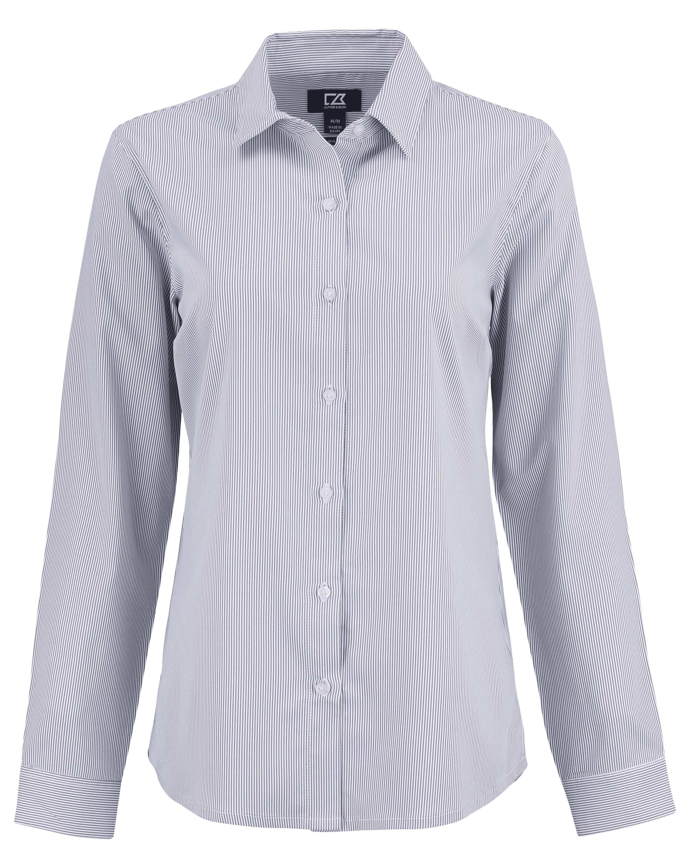 CB Skyline Epic Confidence Recycled Pinstripe Womens Long Sleeve Dress Shirt-Cutter &#38; Buck