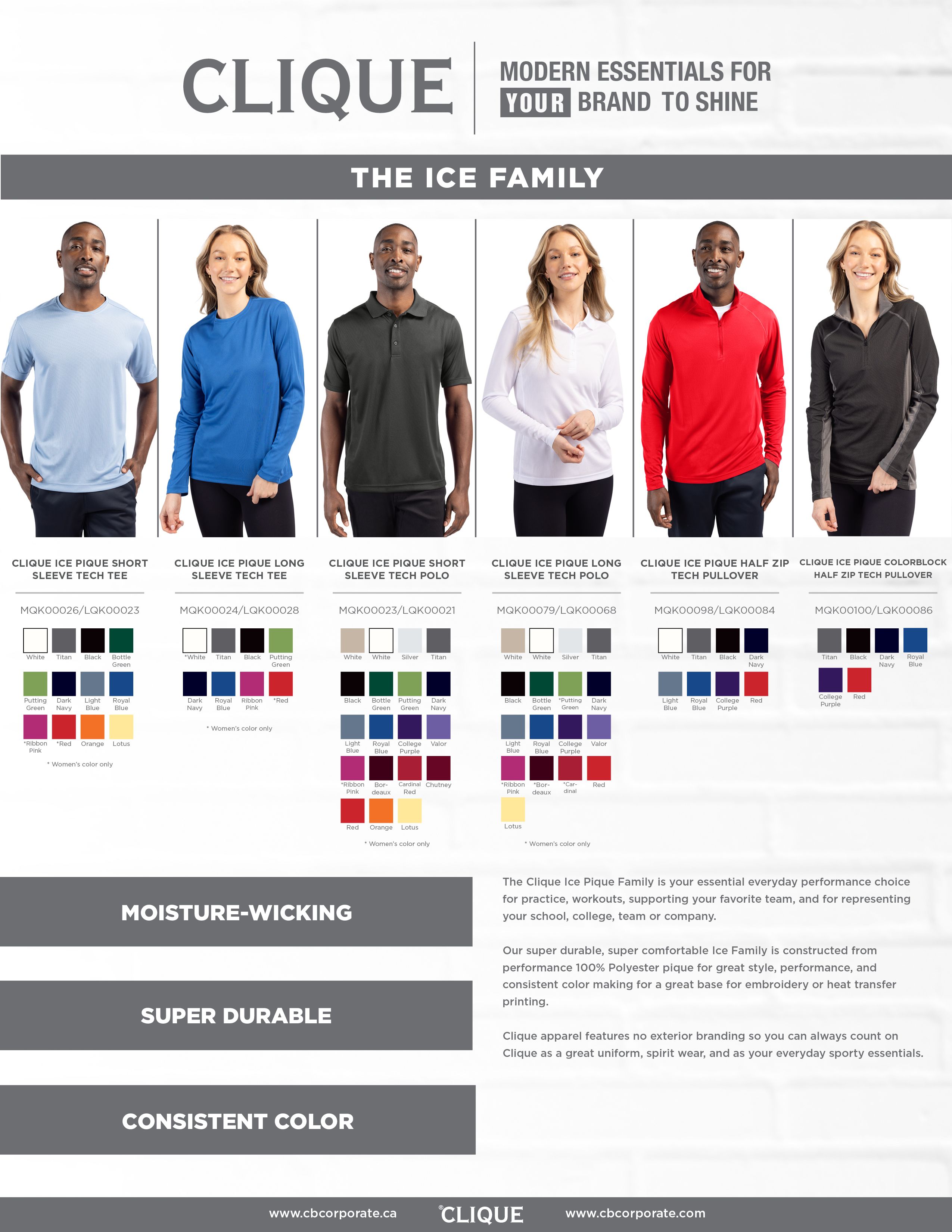 Clique Ice Pique Tech Womens Polo 252
