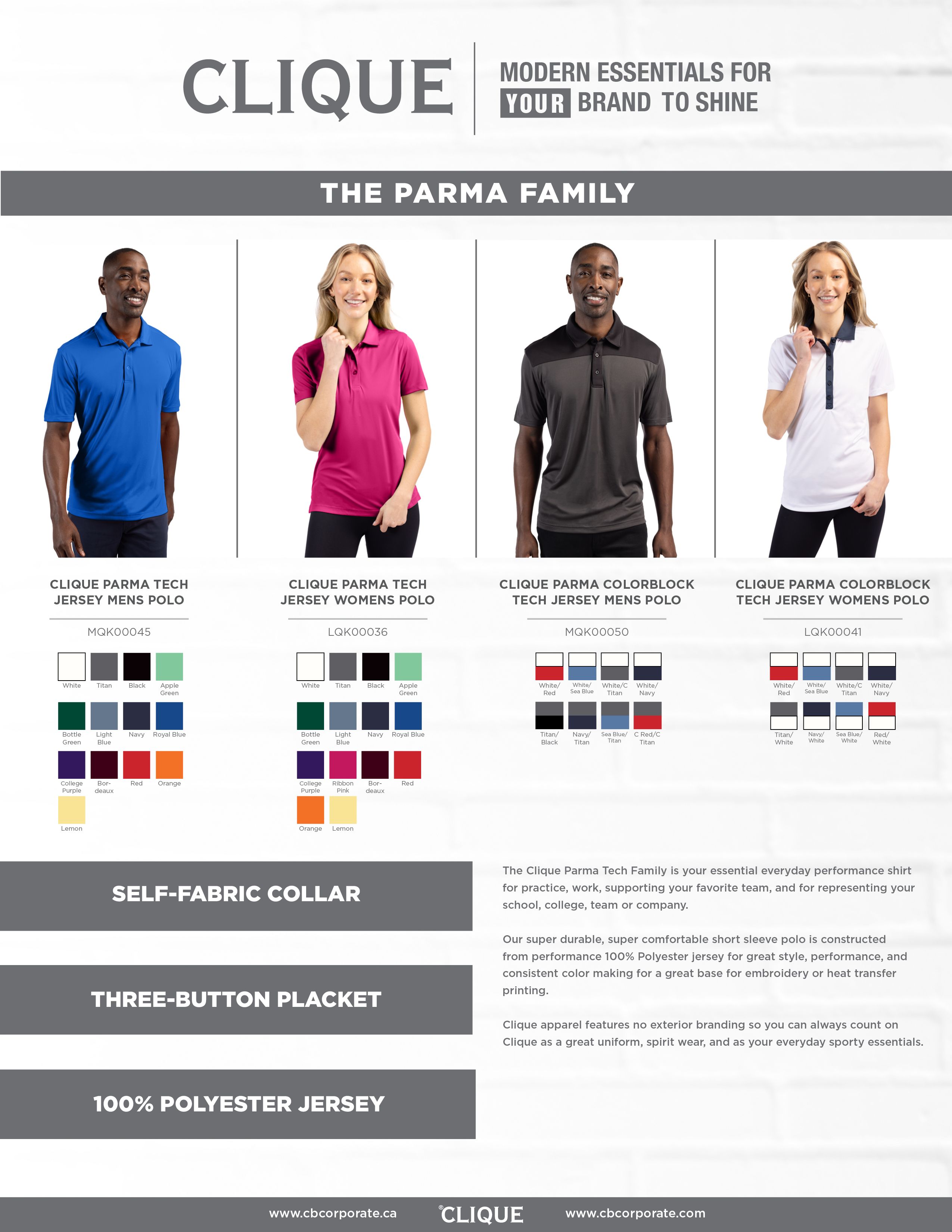 Clique Parma Tech Jersey Womens Polo 187