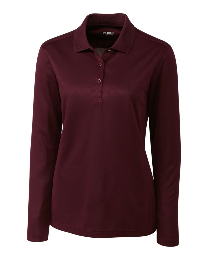 Clique Ice Pique Tech Womens Long Sleeve Polo 90
