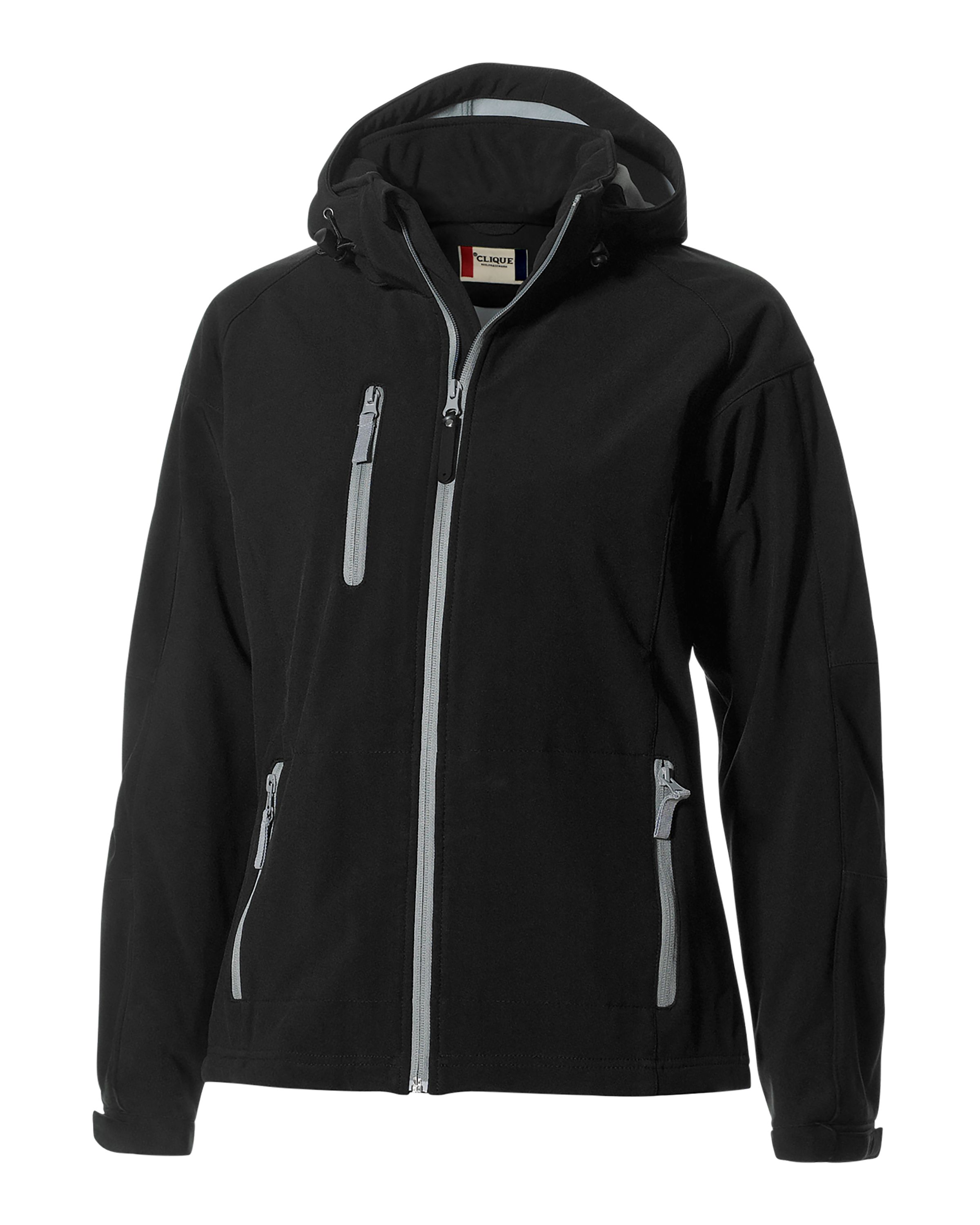 Clique Serac Stretch Softshell Hooded Full Zip Womens Jacket-Clique