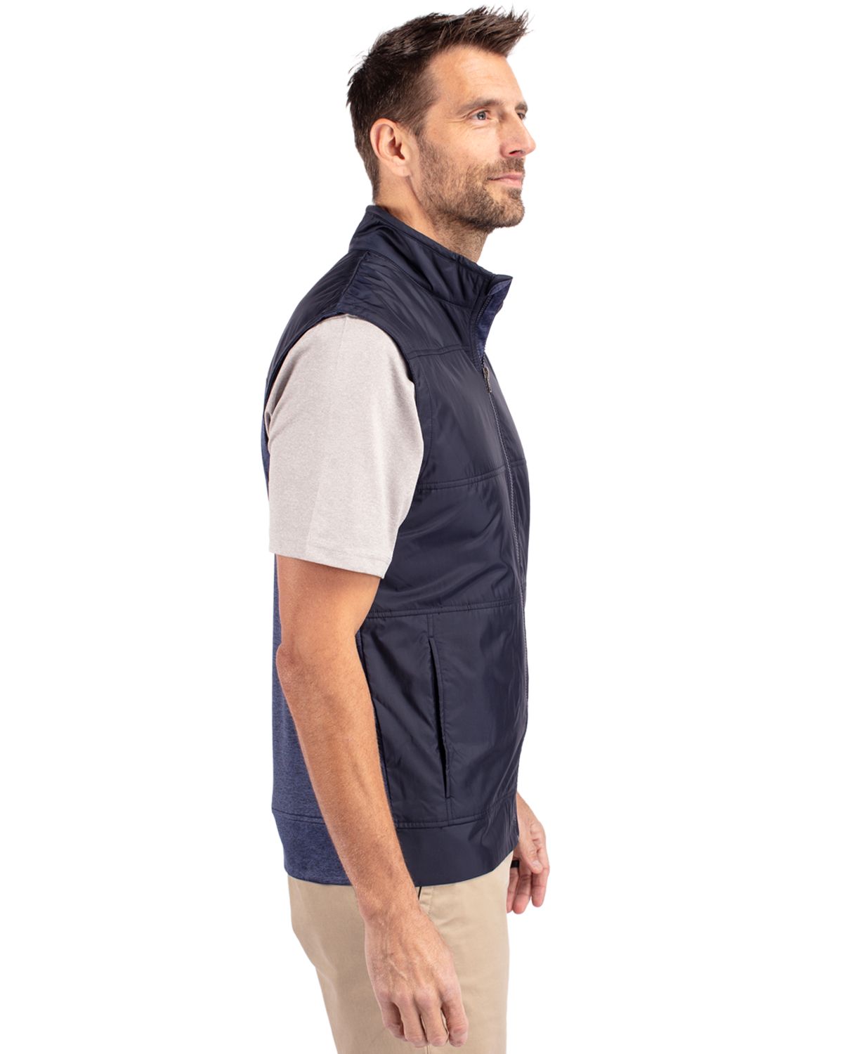 Cutter & Buck Stealth Recycled Hybrid Quilted Mens Windbreaker Vest 76