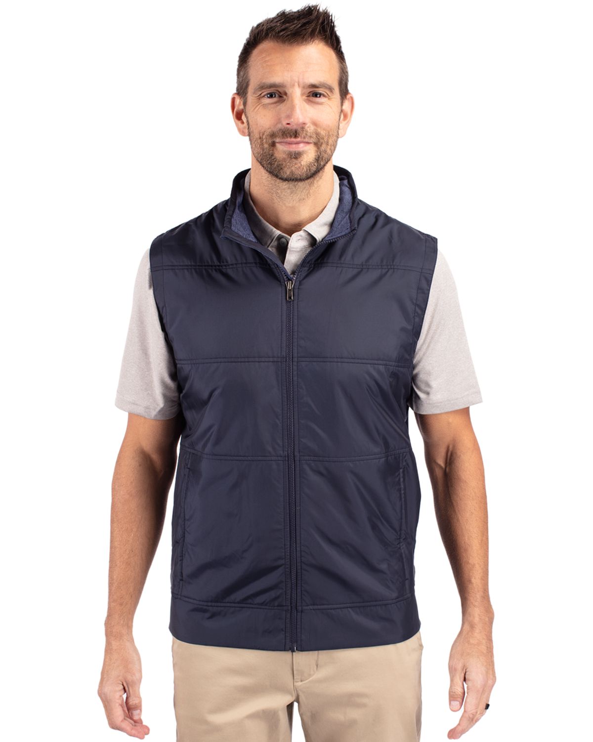 Cutter & Buck Stealth Recycled Hybrid Quilted Mens Windbreaker Vest 14