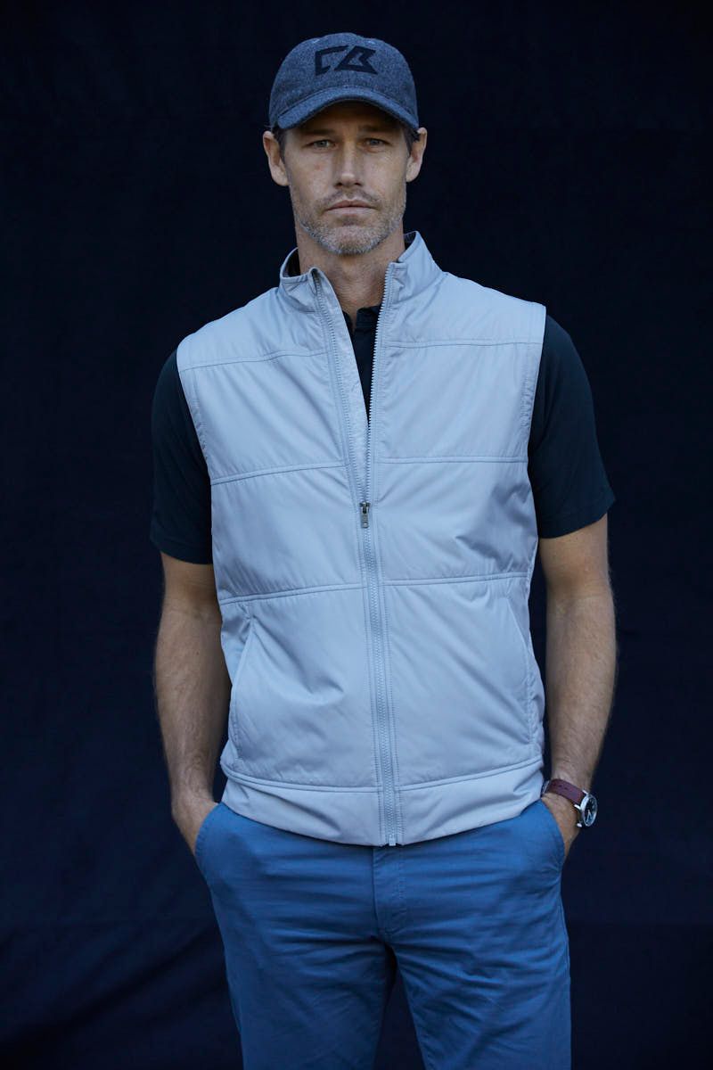 Cutter & Buck Stealth Recycled Hybrid Quilted Mens Windbreaker Vest 58
