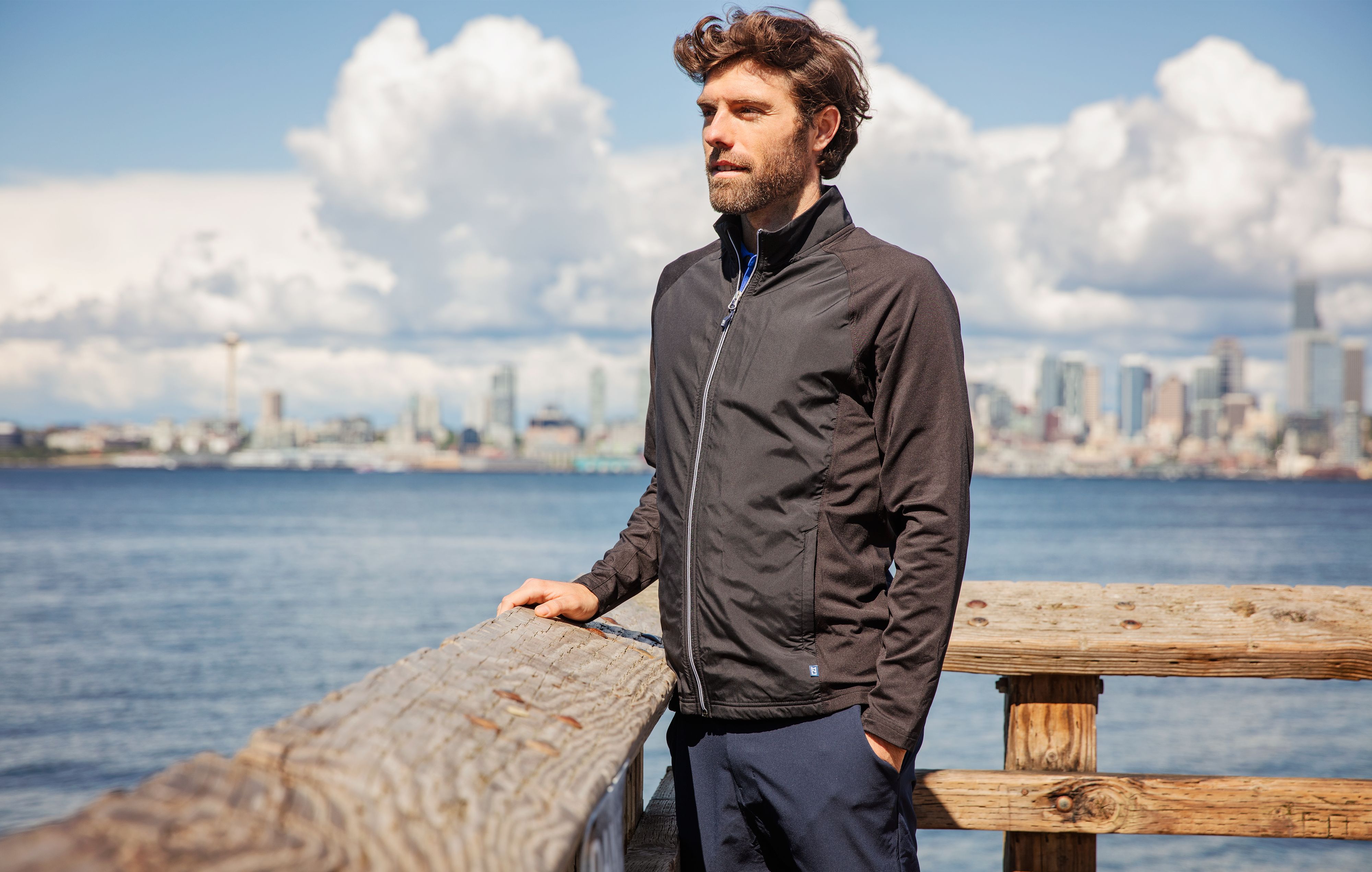 Cutter & Buck Adapt Recycled Soft Knit Stretch Mens Hybrid Full Zip Jacket 133
