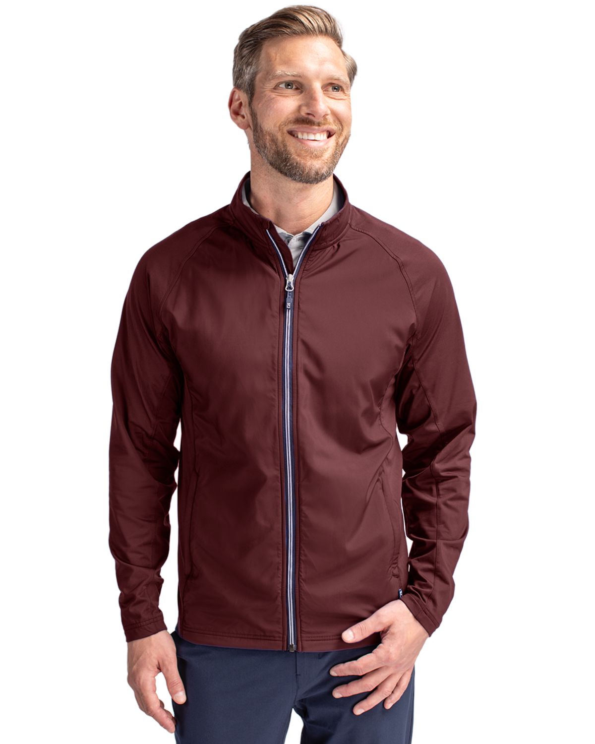 Cutter & Buck Adapt Recycled Soft Knit Stretch Mens Hybrid Full Zip Jacket 165