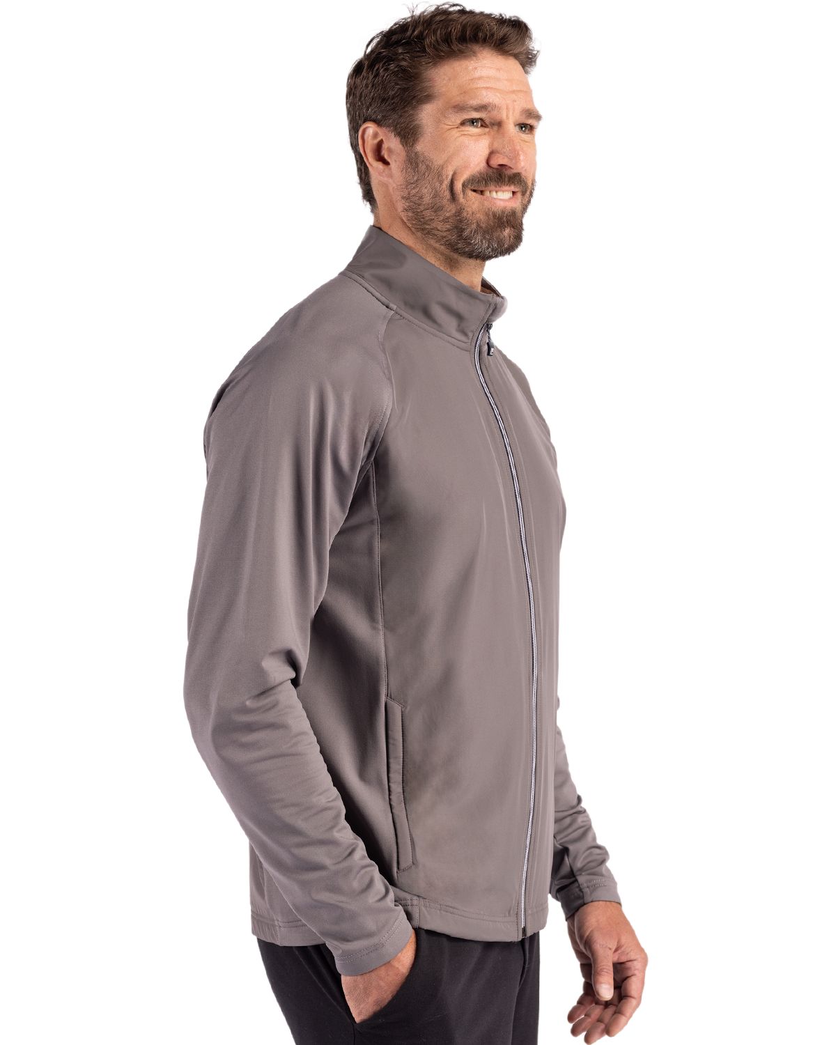 Cutter & Buck Adapt Recycled Soft Knit Stretch Mens Hybrid Full Zip Jacket 112