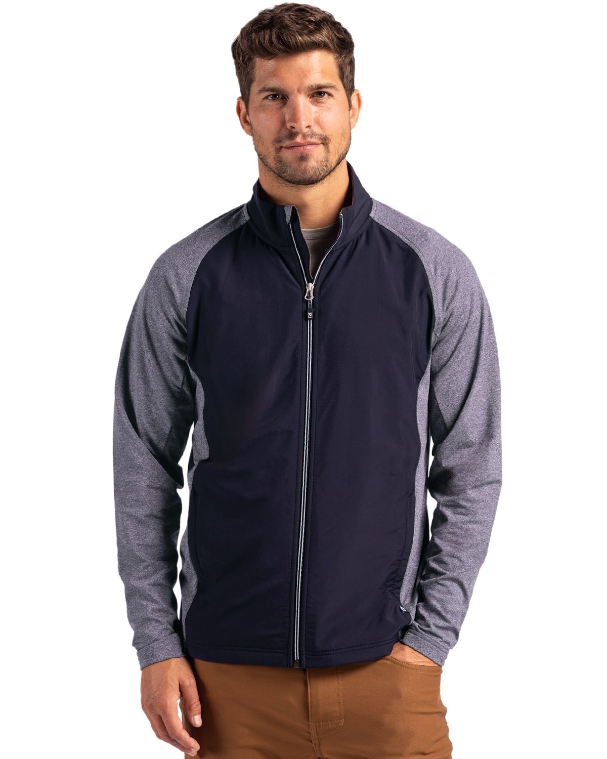 Cutter & Buck Adapt Recycled Soft Knit Stretch Mens Hybrid Full Zip Jacket 111