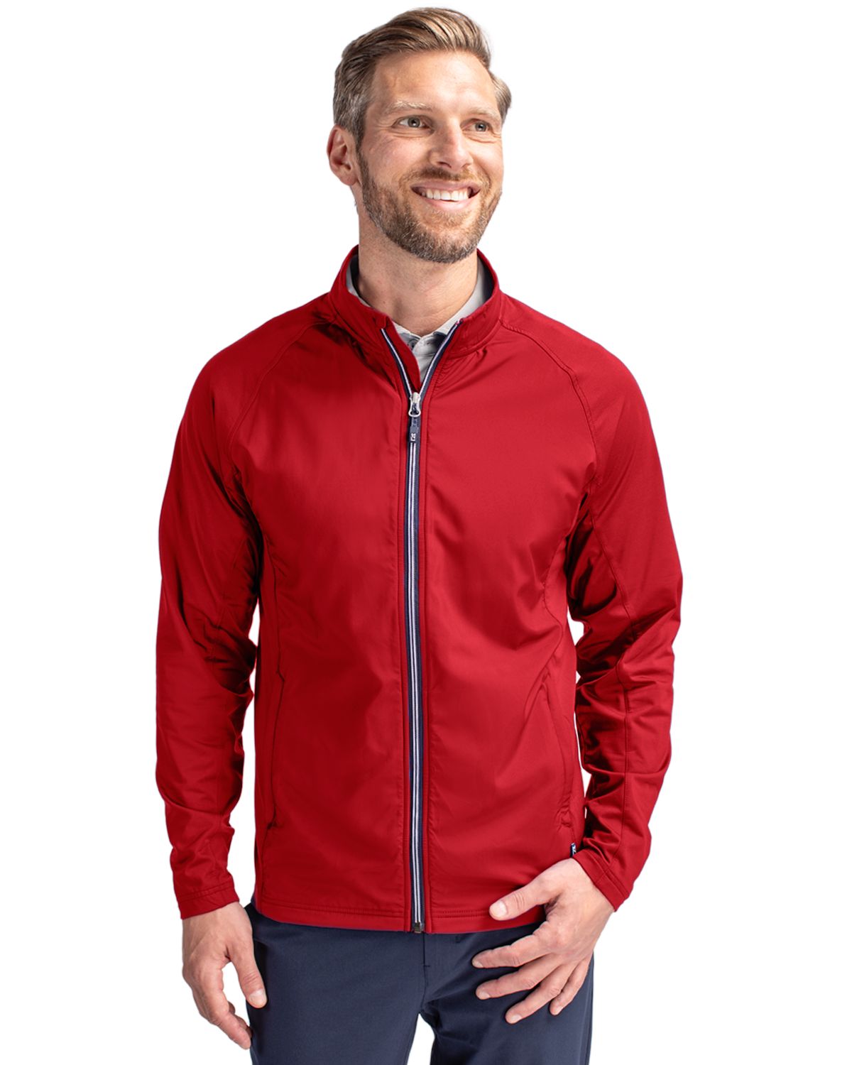 Cutter & Buck Adapt Recycled Soft Knit Stretch Mens Hybrid Full Zip Jacket 180