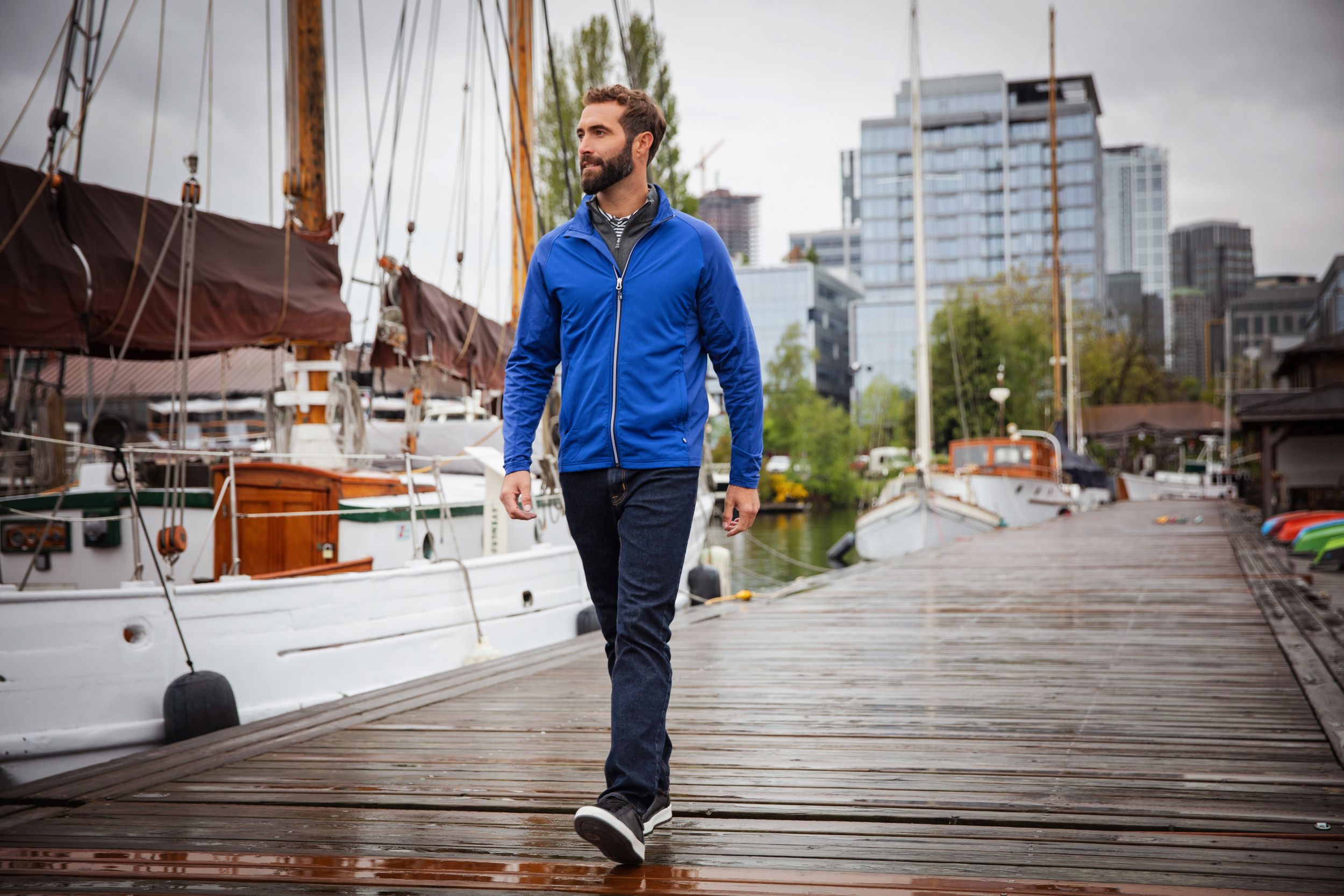 Cutter & Buck Adapt Recycled Soft Knit Stretch Mens Hybrid Full Zip Jacket