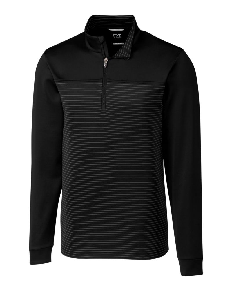 Cutter & Buck Traverse Recycled Smooth Stretch Mens Stripe Quarter Zip Pullover 89