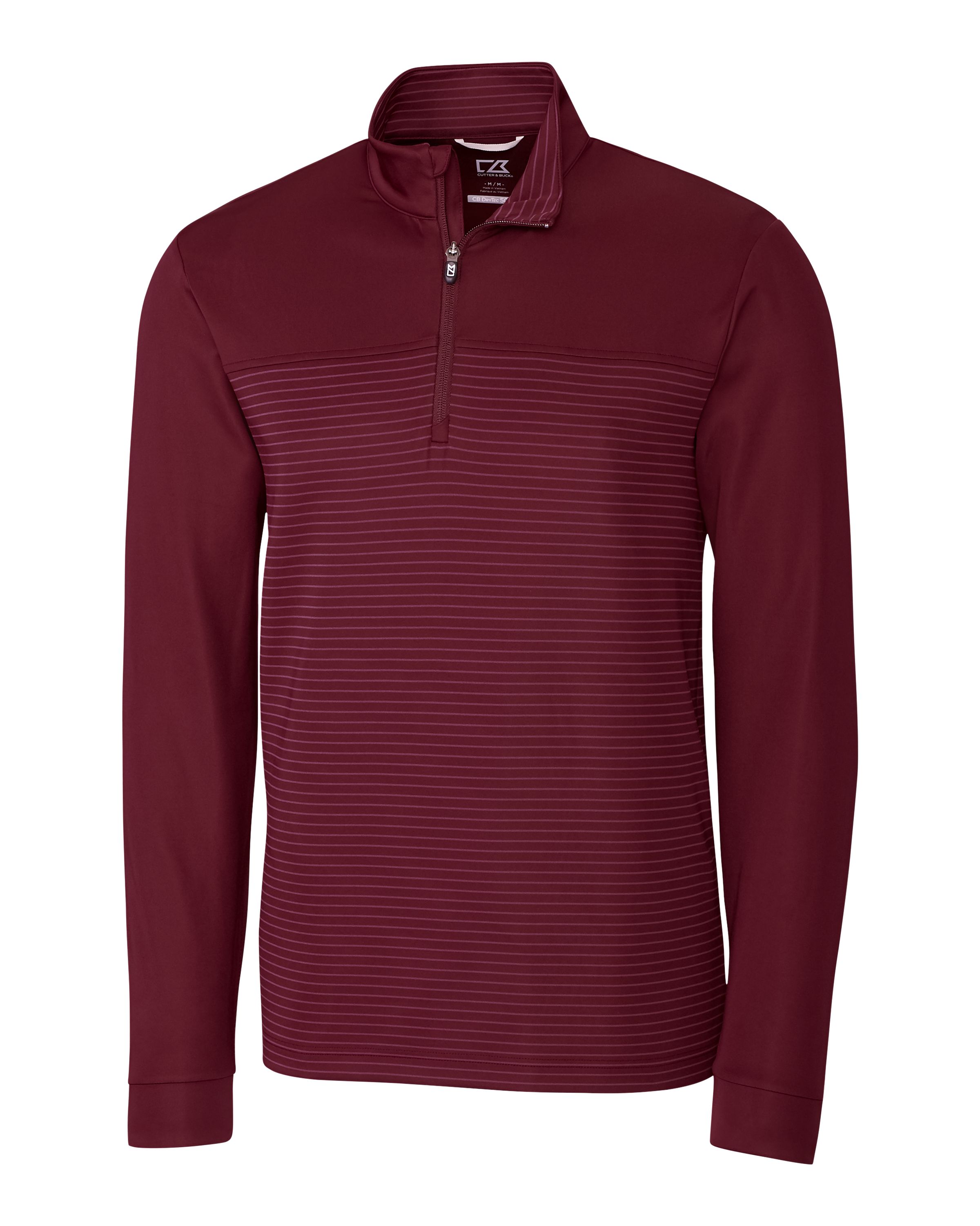 Cutter & Buck Traverse Recycled Smooth Stretch Mens Stripe Quarter Zip Pullover 72