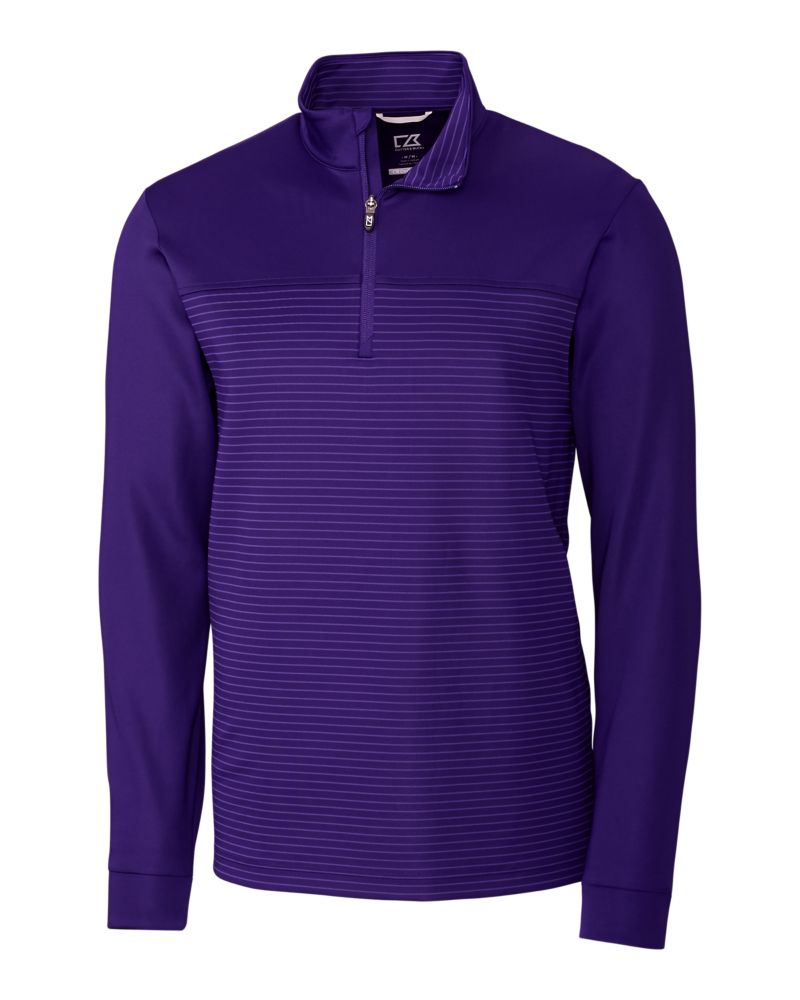 Cutter & Buck Traverse Recycled Smooth Stretch Mens Stripe Quarter Zip Pullover 92