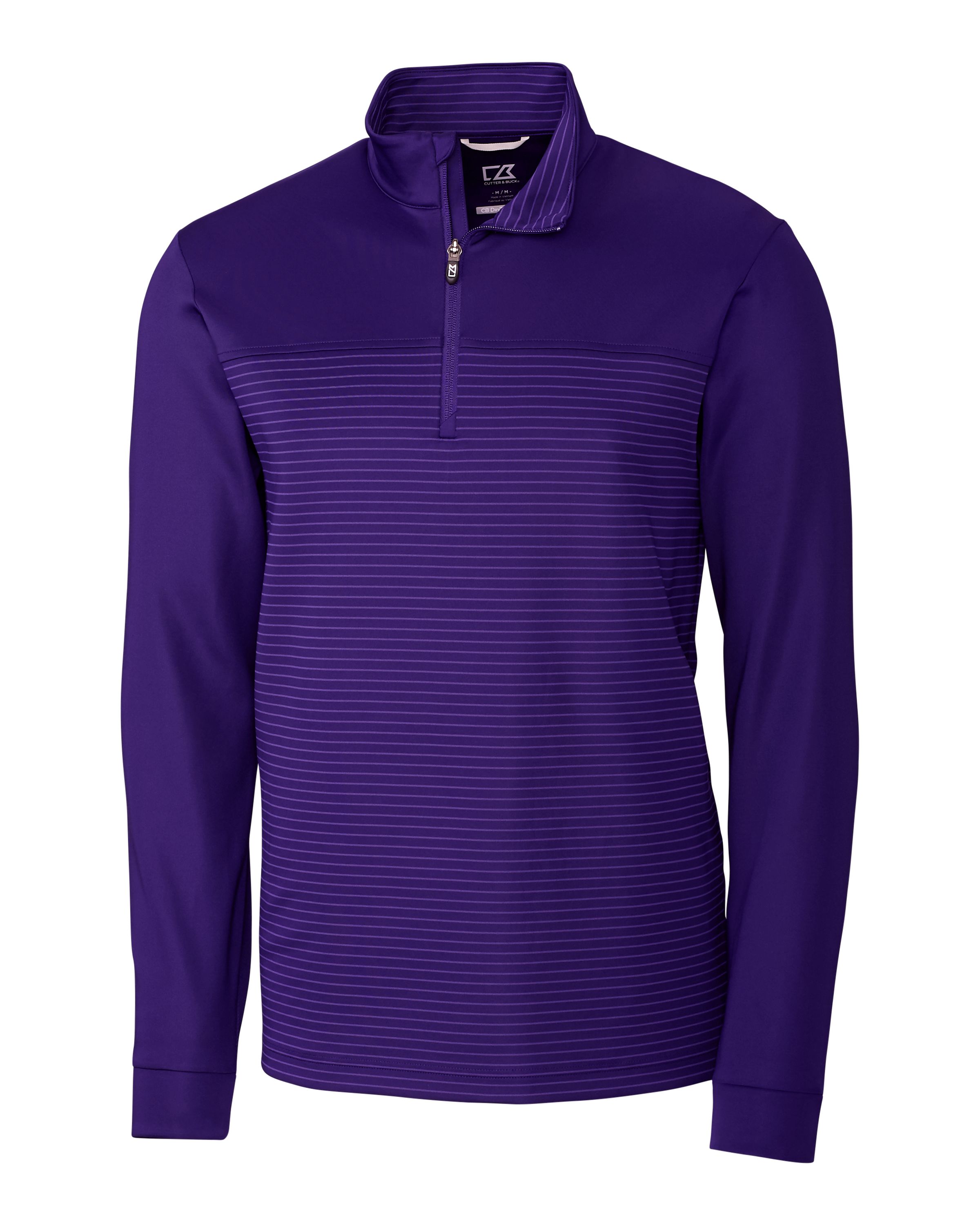Cutter & Buck Traverse Recycled Smooth Stretch Mens Stripe Quarter Zip Pullover 91