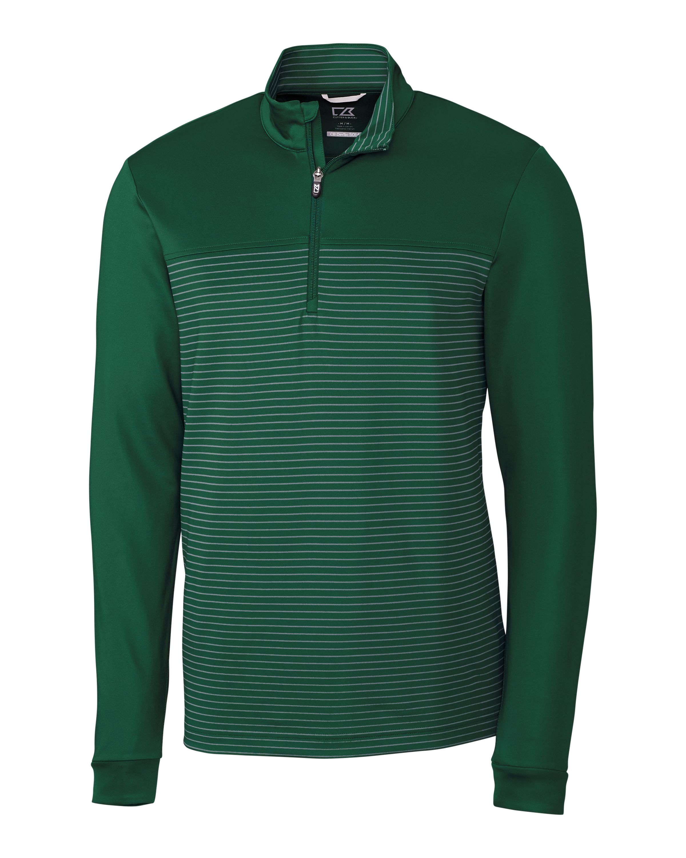 Cutter & Buck Traverse Recycled Smooth Stretch Mens Stripe Quarter Zip Pullover 94