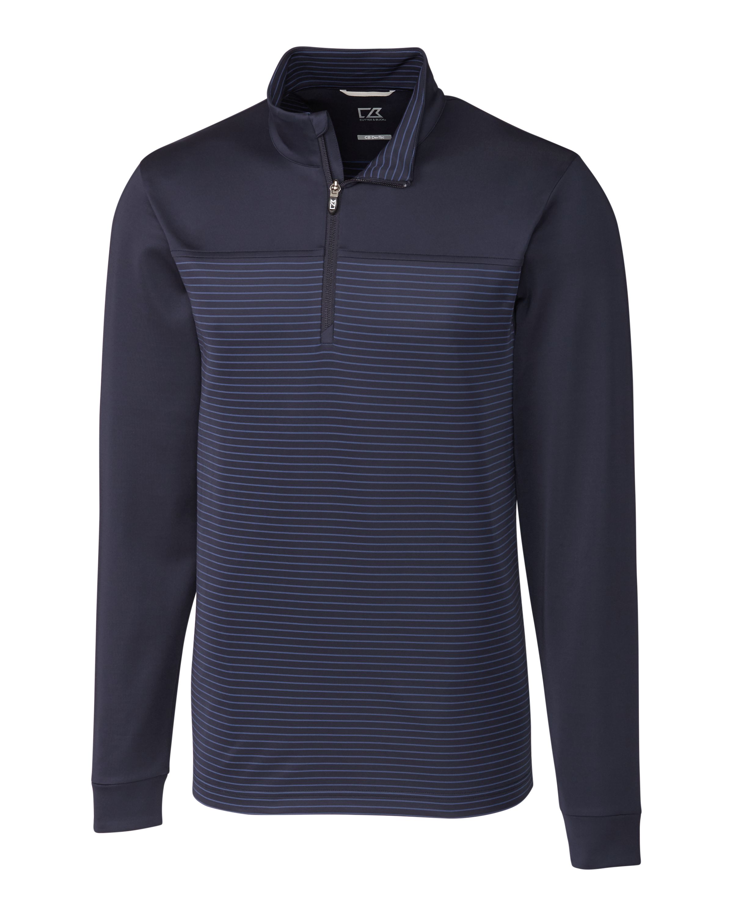 Cutter & Buck Traverse Recycled Smooth Stretch Mens Stripe Quarter Zip Pullover 78