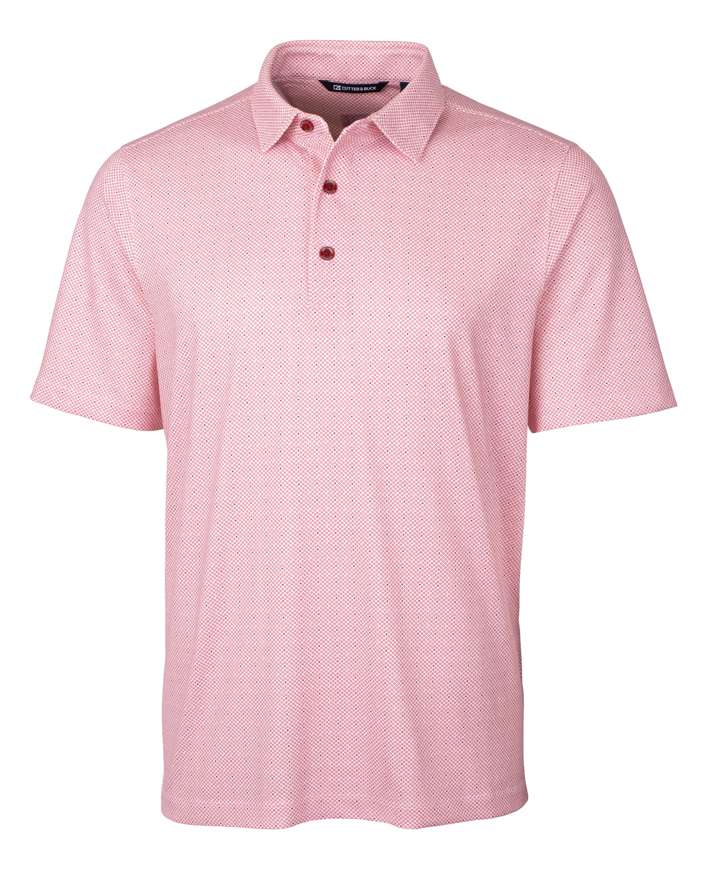 CB Pike Double Dot Print Stretch Mens Big and Tall Polo-Cutter &#38; Buck