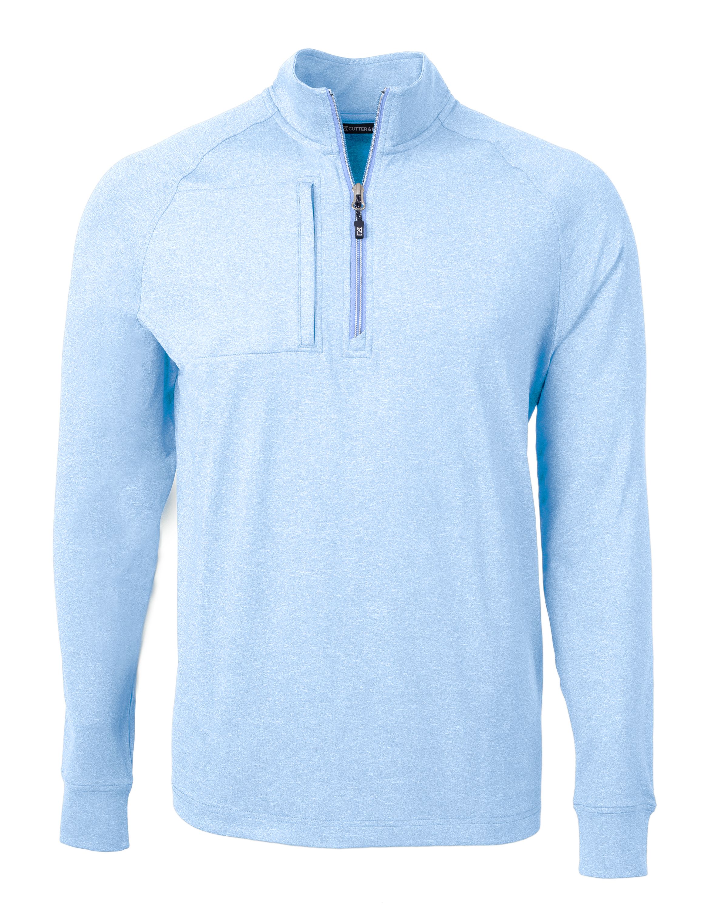 CB Adapt Eco Knit Heather Mens Quarter Zip Pullover-Cutter &#38; Buck