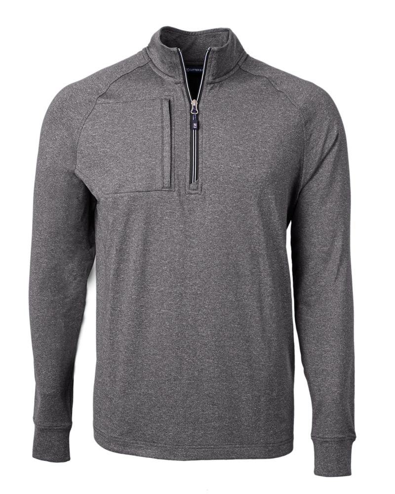 Cutter & Buck Adapt Recycled Soft Knit Stretch Mens Big & Tall Heathered Quarter Zip Pullover Big & Tall 91