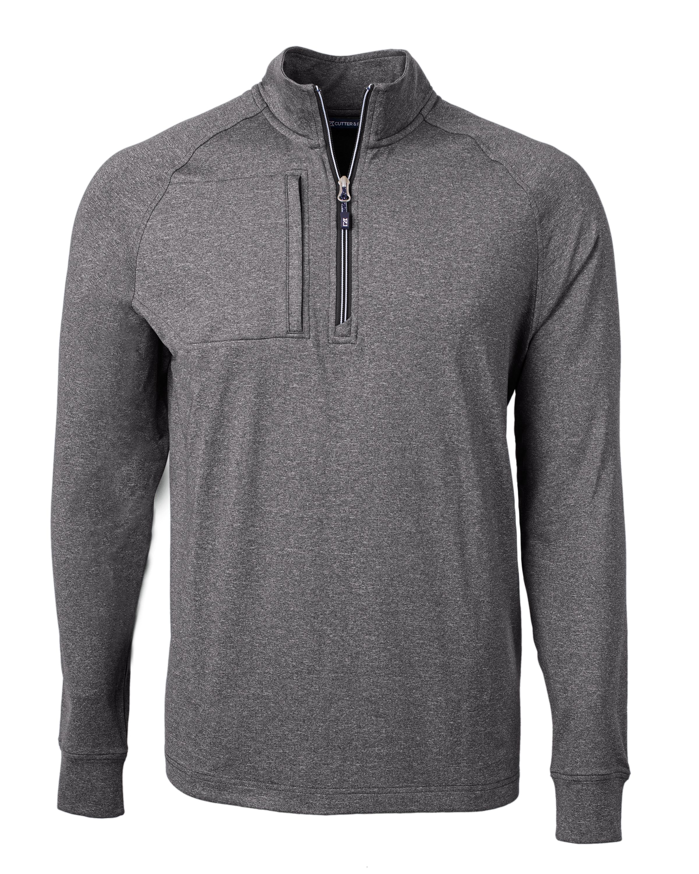 Cutter & Buck Adapt Recycled Soft Knit Stretch Mens Big & Tall Heathered Quarter Zip Pullover Big & Tall 95
