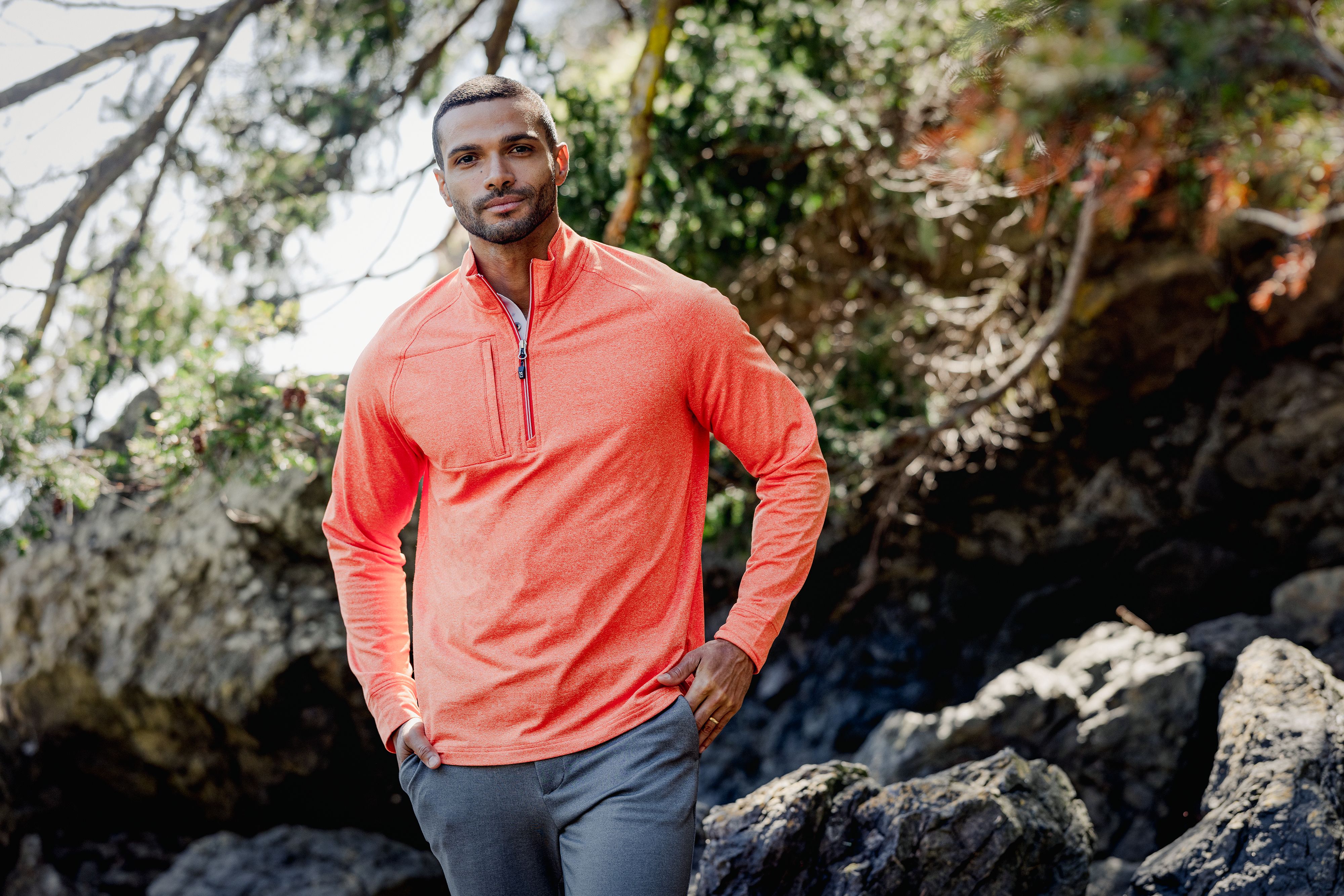 Cutter & Buck Adapt Recycled Soft Knit Stretch Mens Big & Tall Heathered Quarter Zip Pullover Big & Tall 84