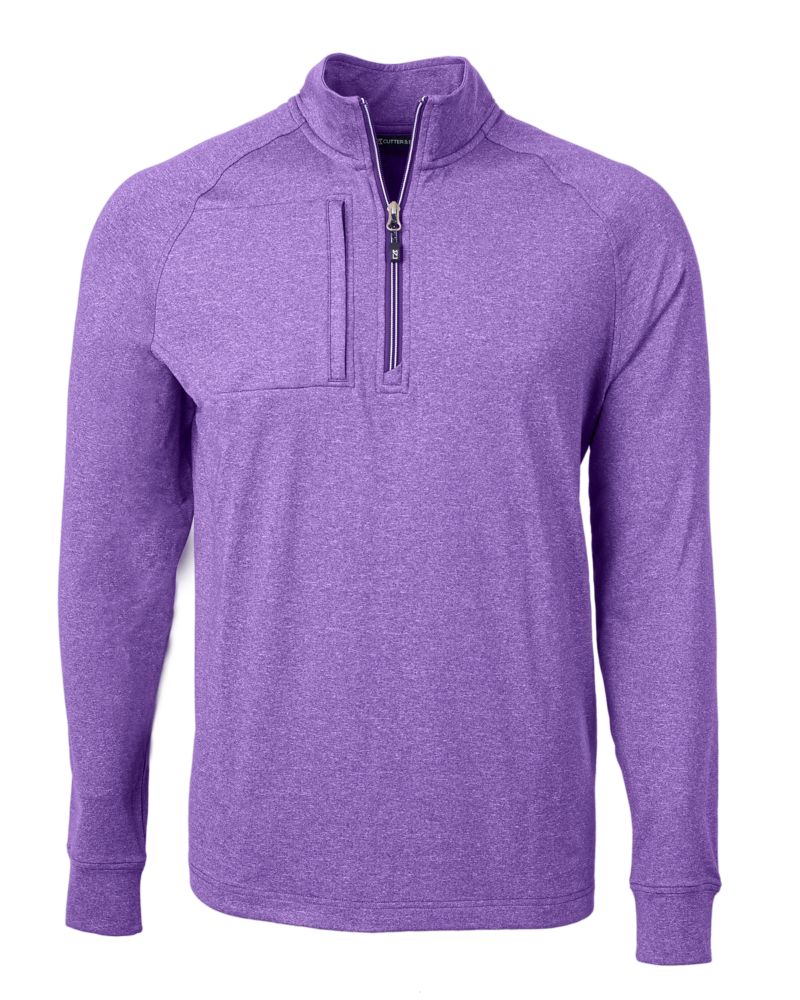 Cutter & Buck Adapt Recycled Soft Knit Stretch Mens Big & Tall Heathered Quarter Zip Pullover Big & Tall 145