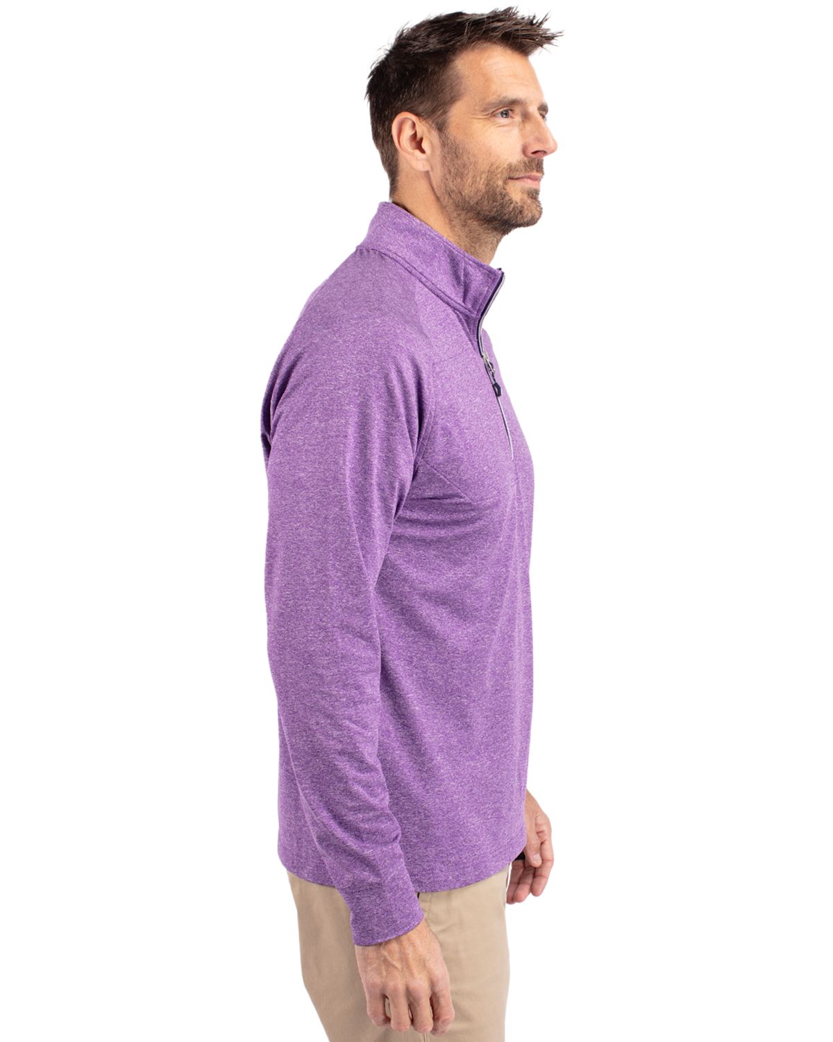 Cutter & Buck Adapt Recycled Soft Knit Stretch Mens Big & Tall Heathered Quarter Zip Pullover Big & Tall 103
