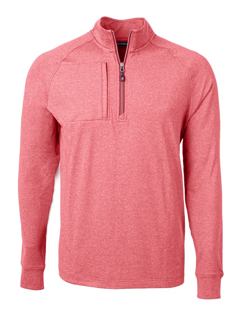 Cutter & Buck Adapt Recycled Soft Knit Stretch Mens Big & Tall Heathered Quarter Zip Pullover Big & Tall 6