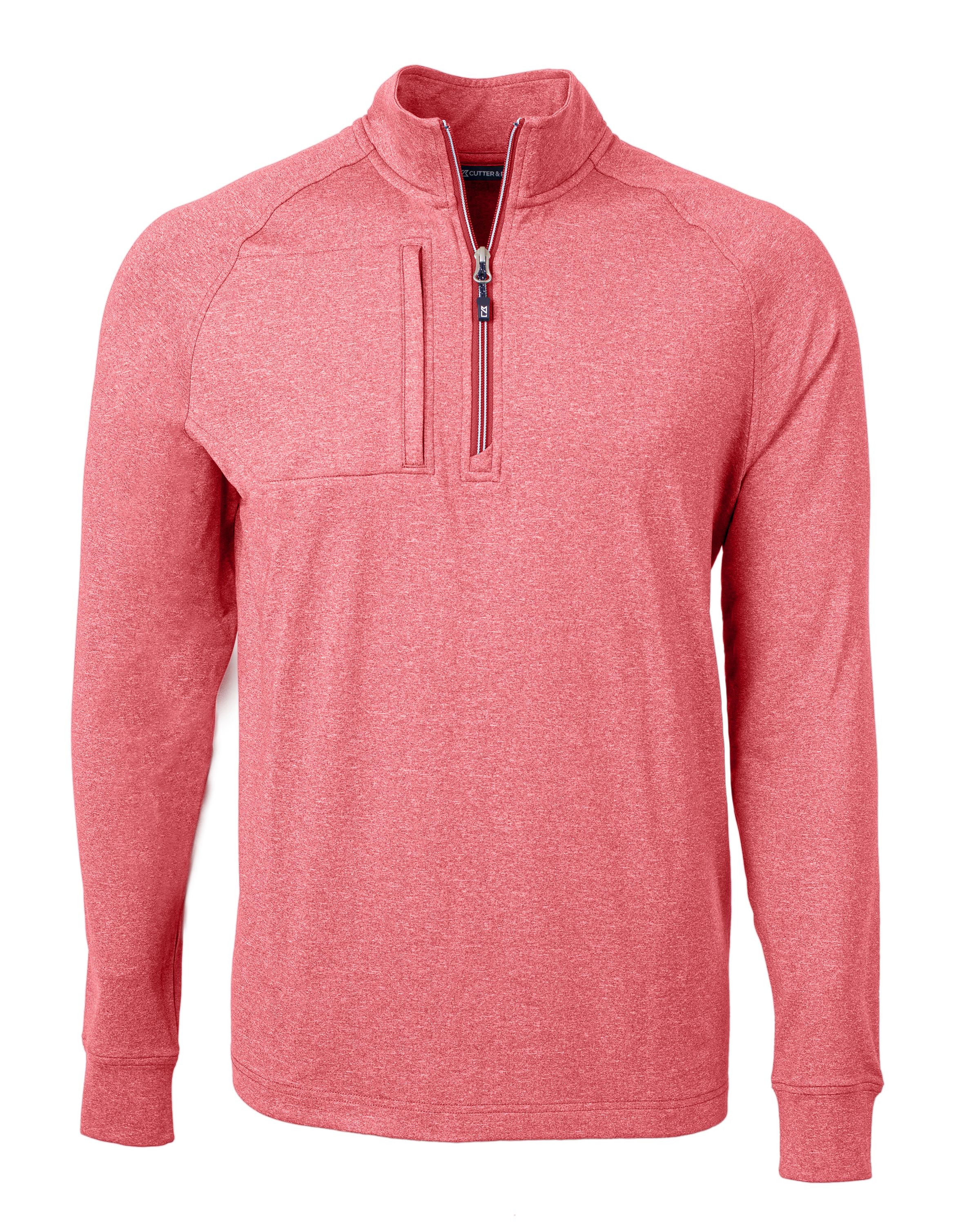 Cutter & Buck Adapt Recycled Soft Knit Stretch Mens Big & Tall Heathered Quarter Zip Pullover Big & Tall 5